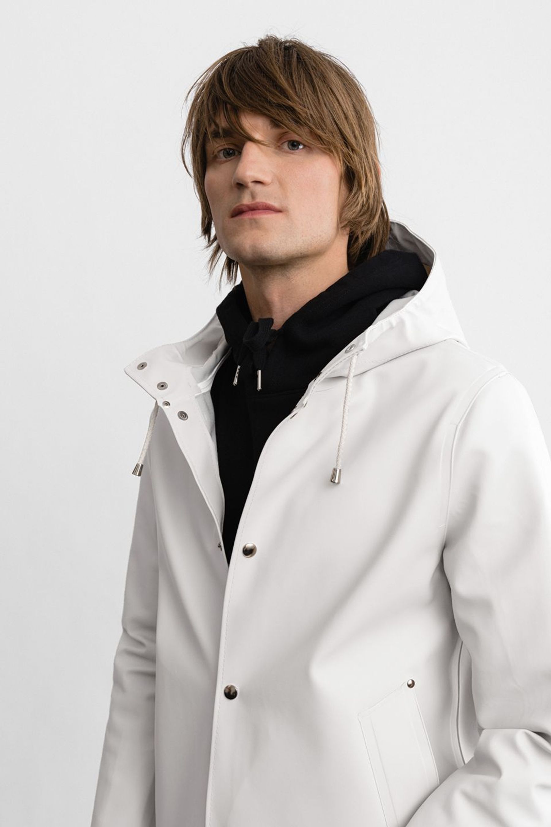 stutterheim stockholm raincoat white men jackets raincoats