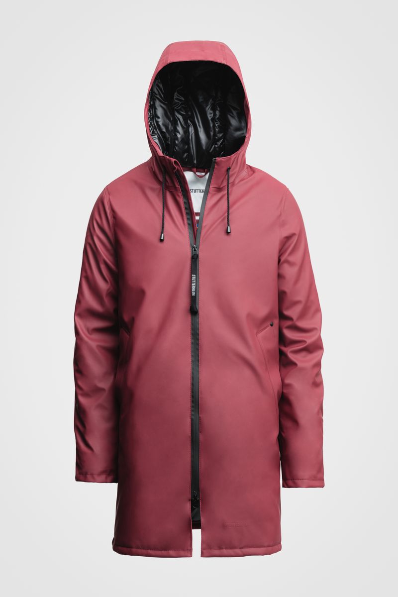 Burgundy rain jacket sales