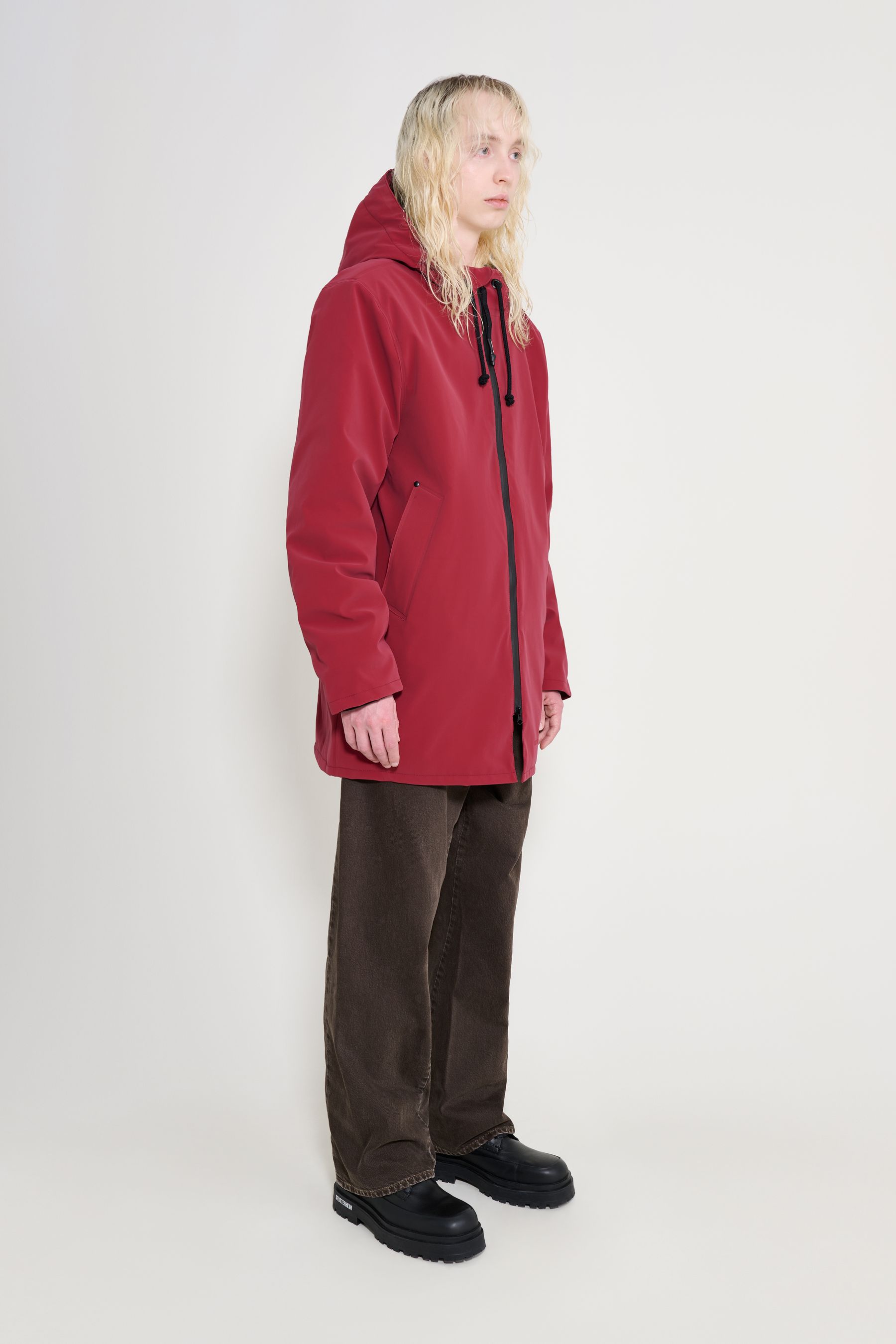 stutterheim stockholm matte winter coat burgundy men jackets winter-coats