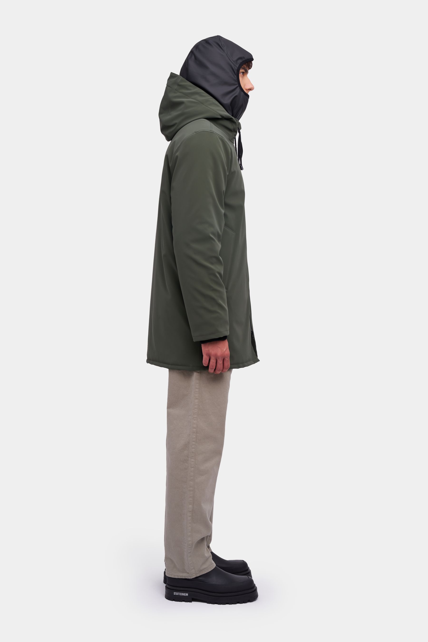 stutterheim stockholm winter matte jacket dark green men jackets winter-coats