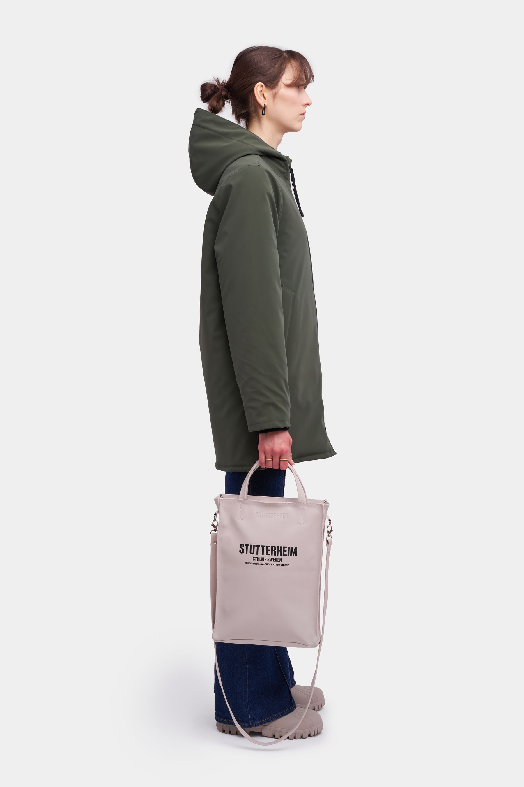 stutterheim stockholm winter matte jacket dark green men jackets winter-coats