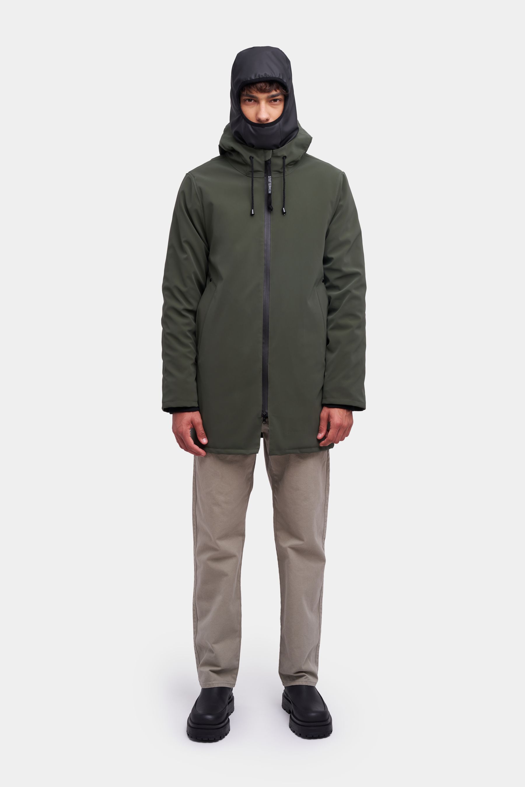 stutterheim stockholm winter matte jacket dark green women jackets winter-coats