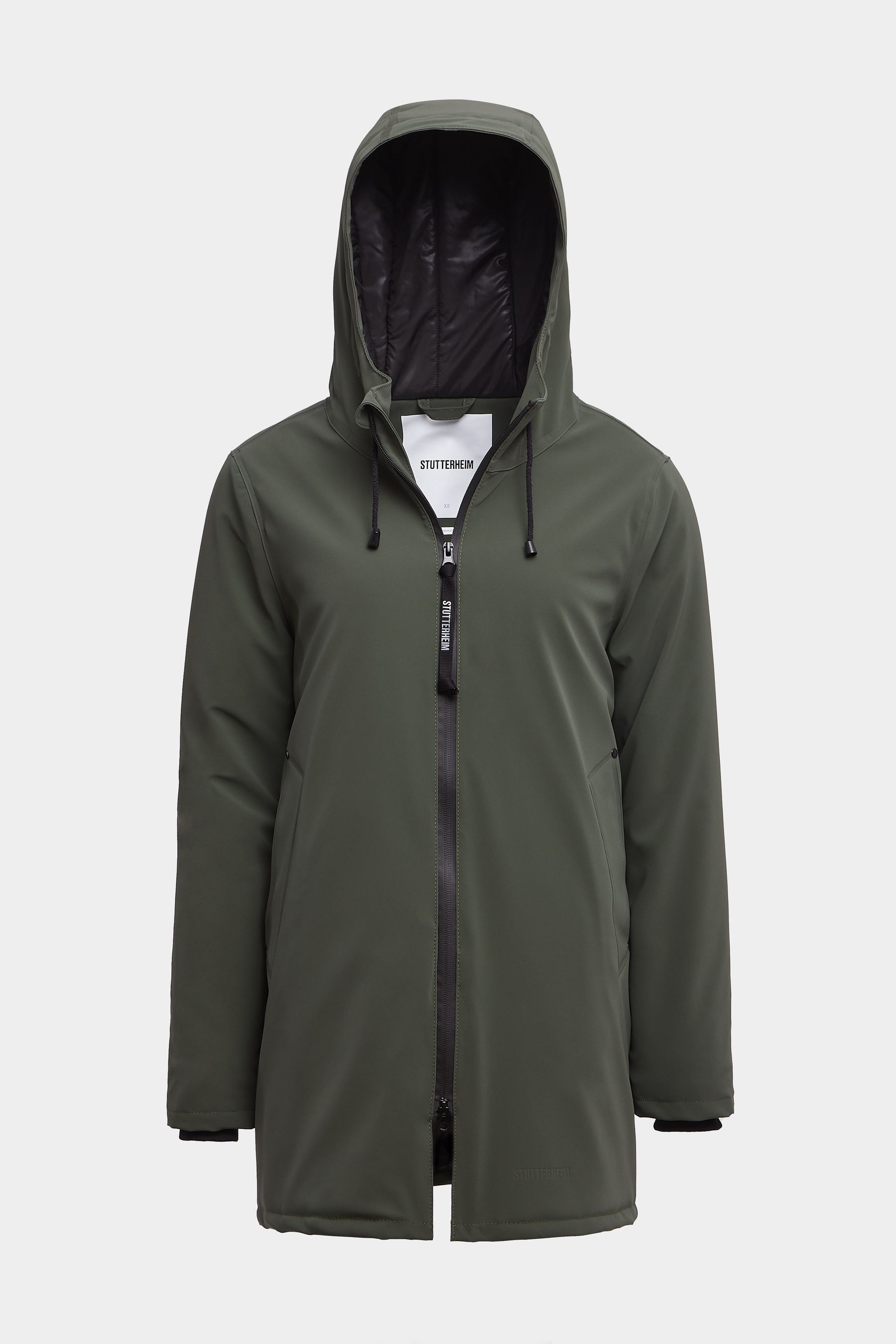 stutterheim stockholm winter matte jacket dark green women jackets winter-coats