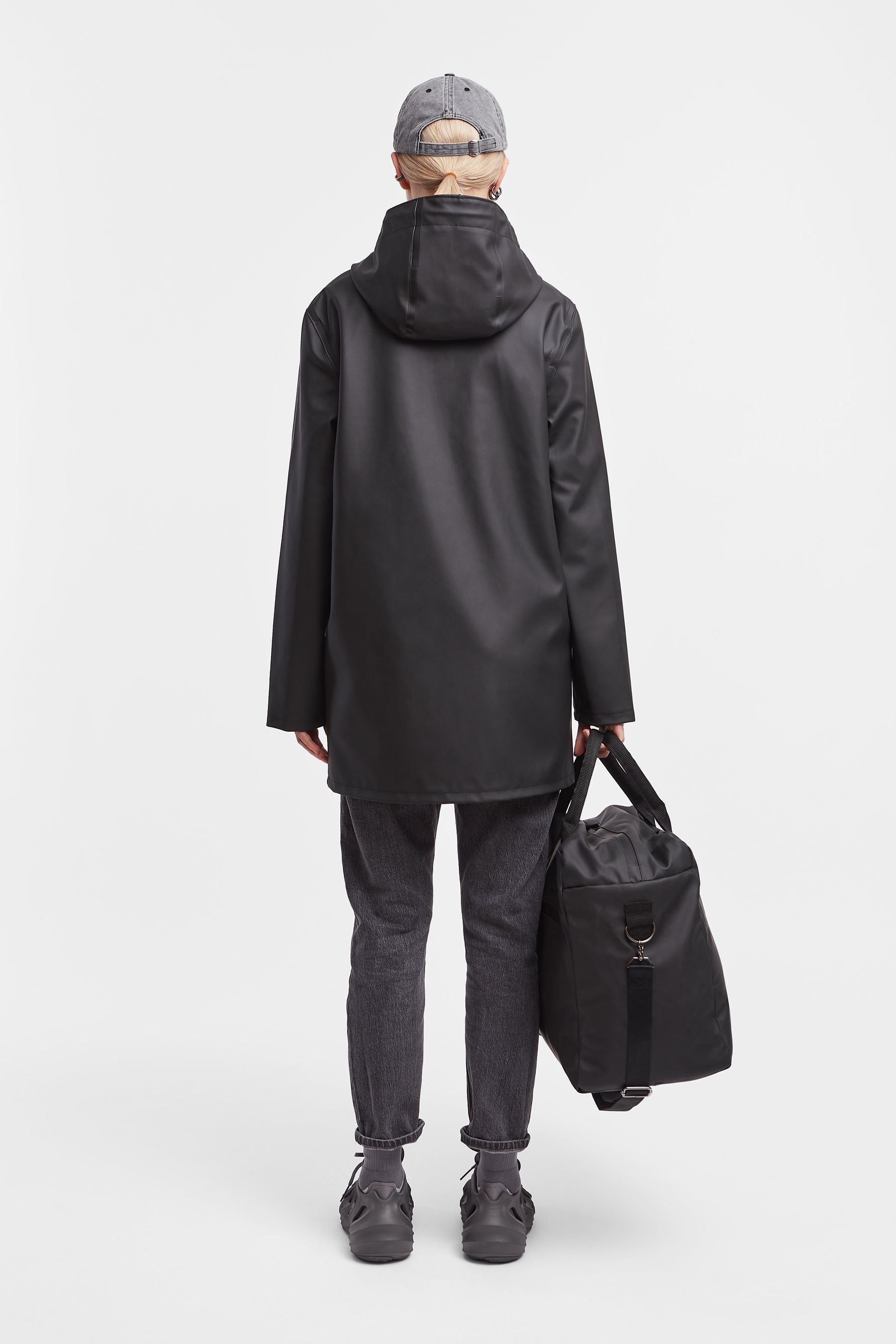 stutterheim stockholm raincoat black women jackets raincoats