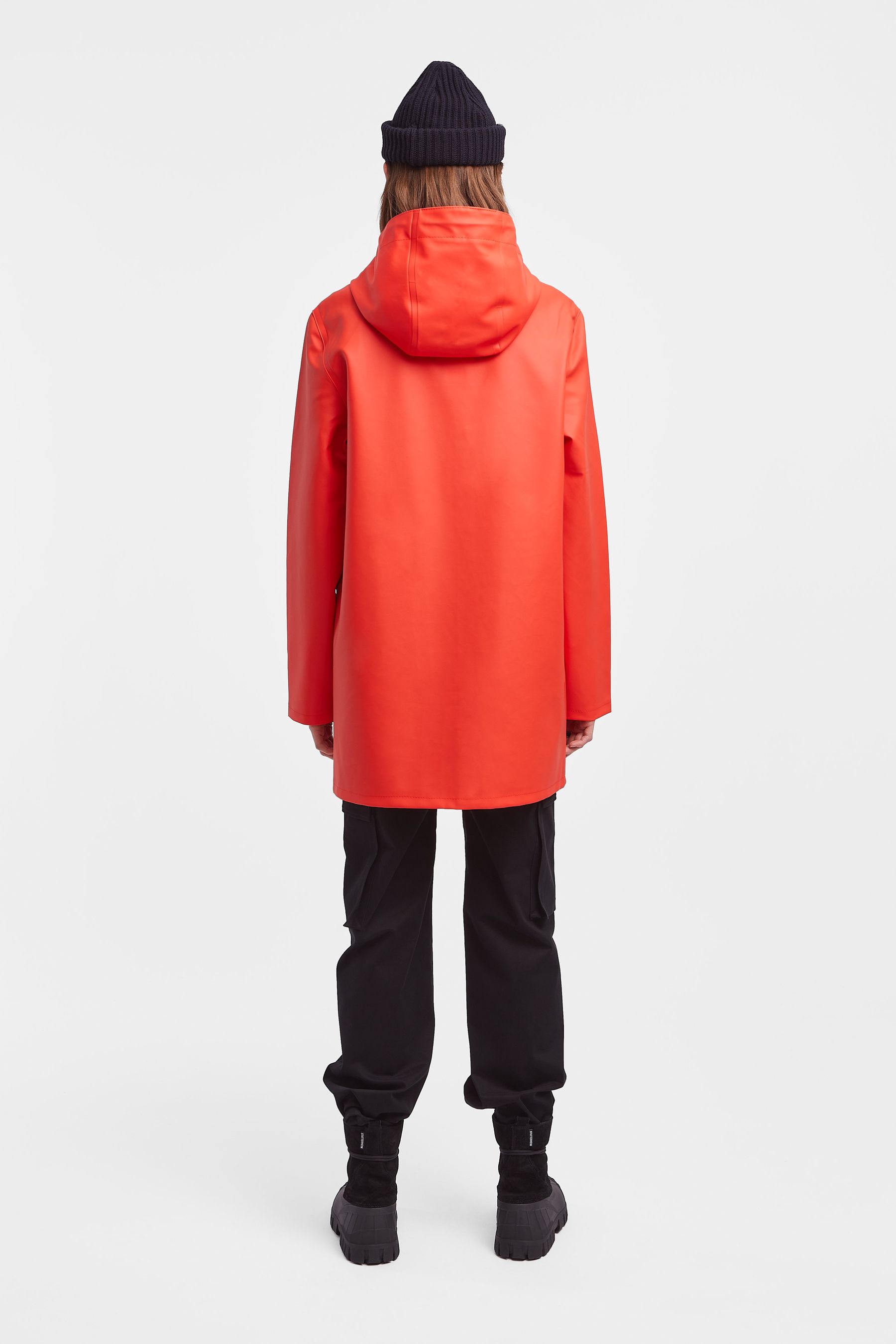 stutterheim stockholm raincoat fade red women jackets raincoats