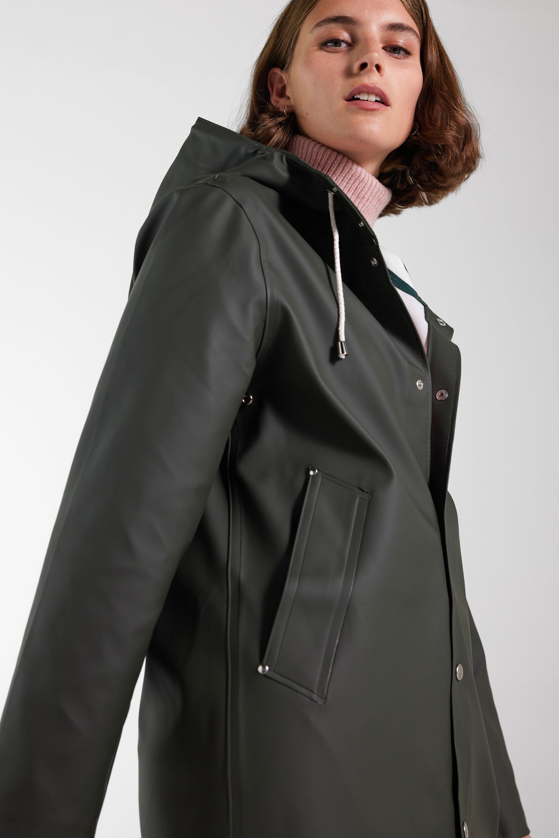 stutterheim stockholm raincoat green women jackets raincoats