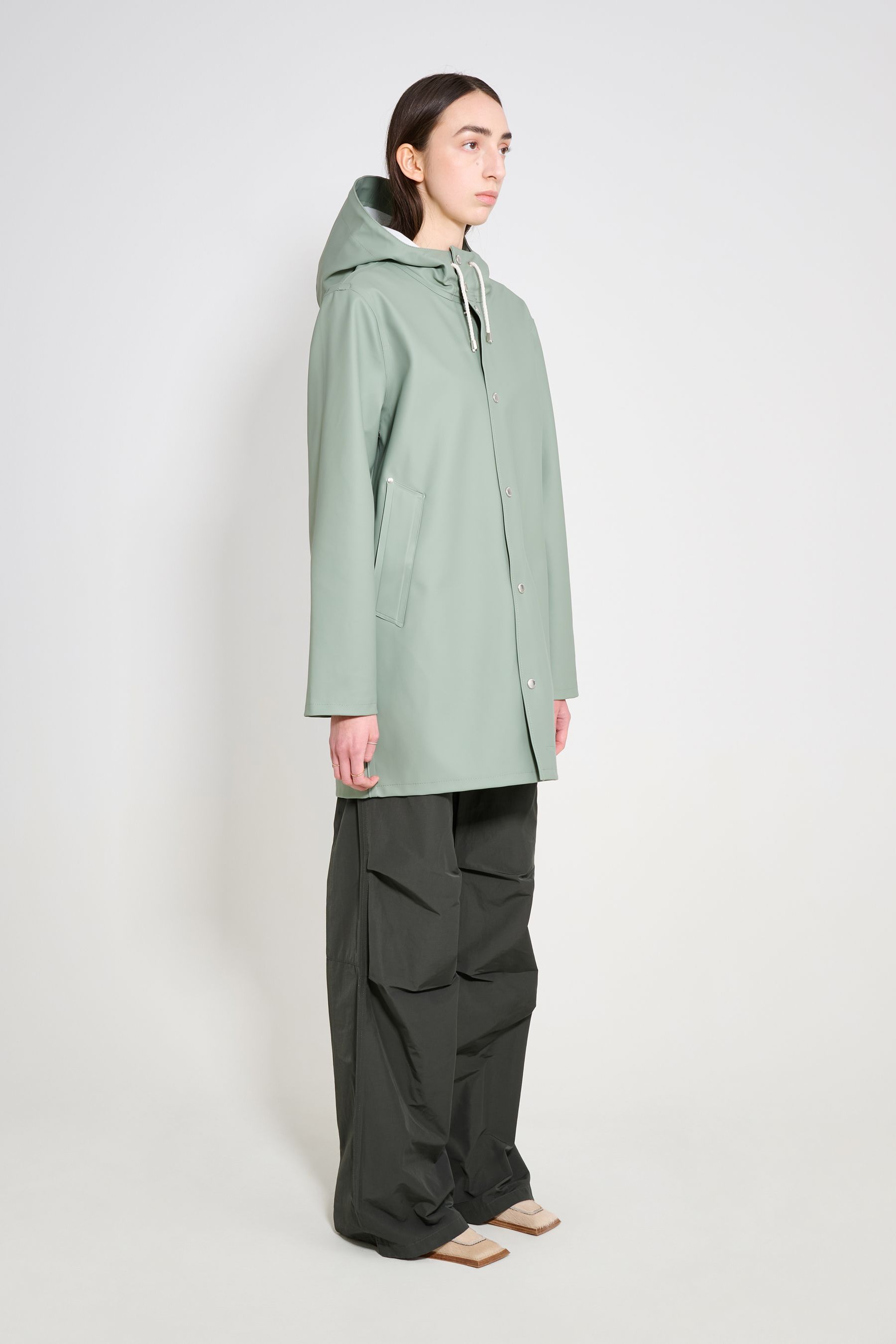 stutterheim stockholm raincoat khaki green women jackets
