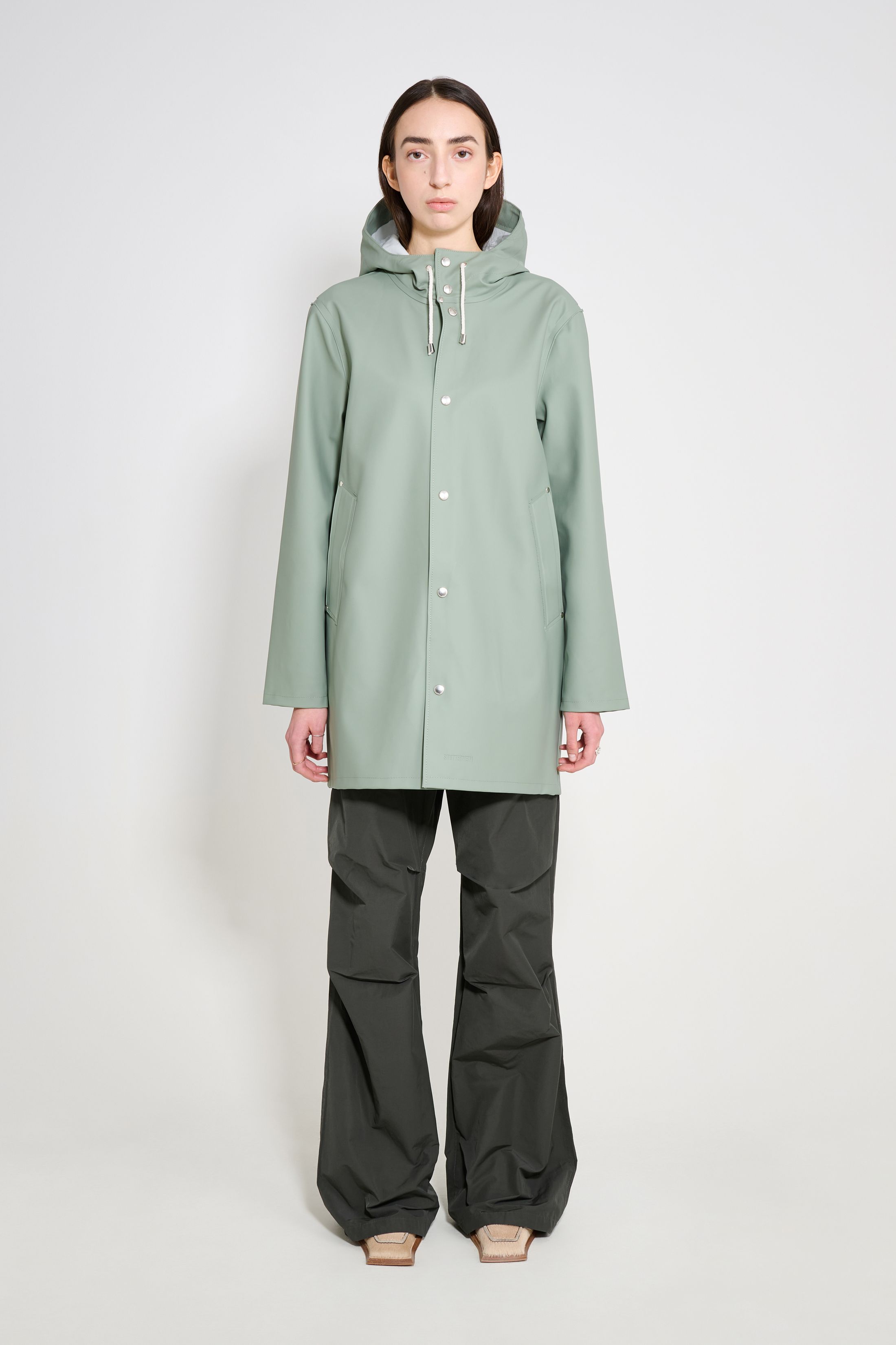 stutterheim stockholm raincoat khaki green women jackets