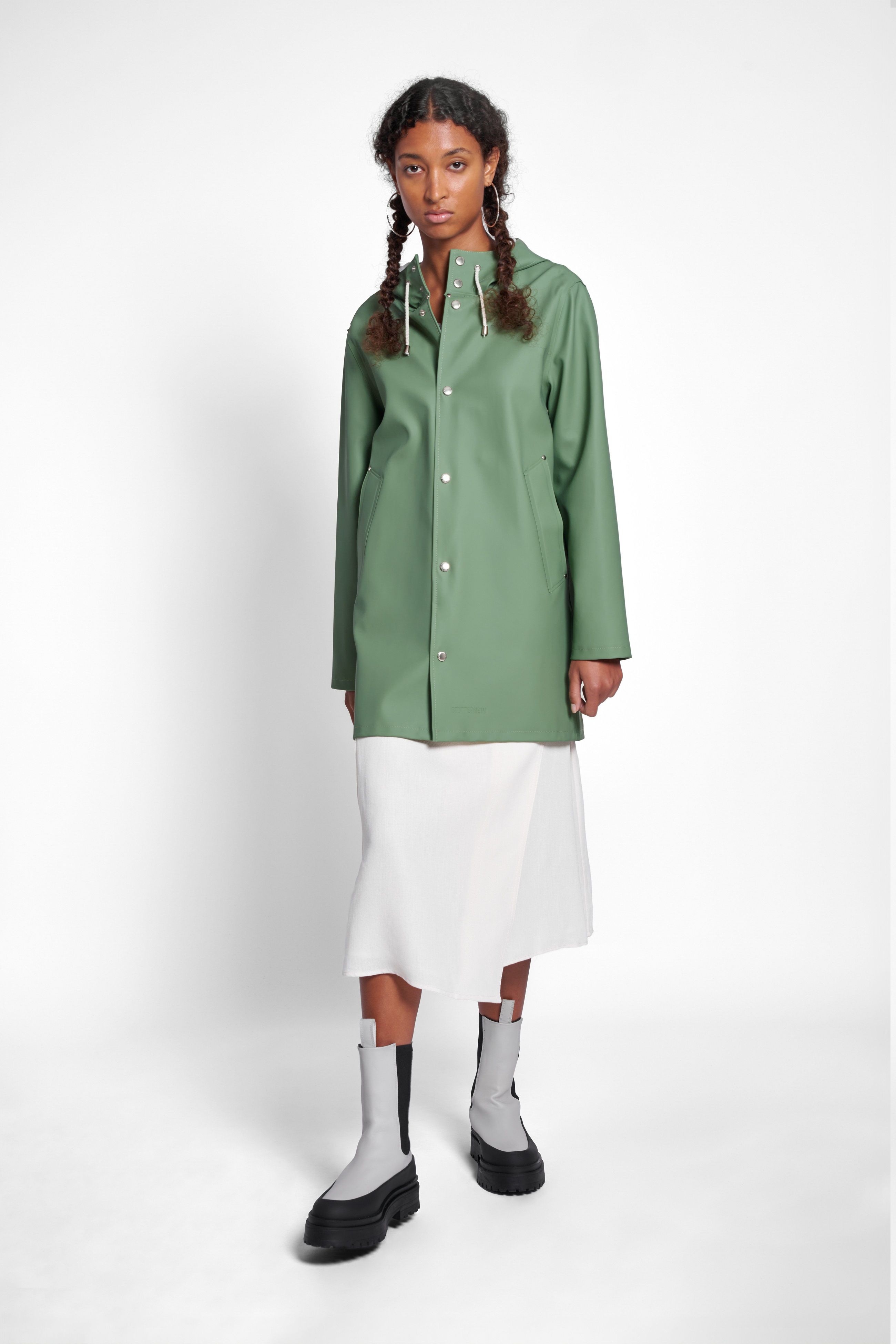 stutterheim stockholm raincoat loden green women jackets raincoats