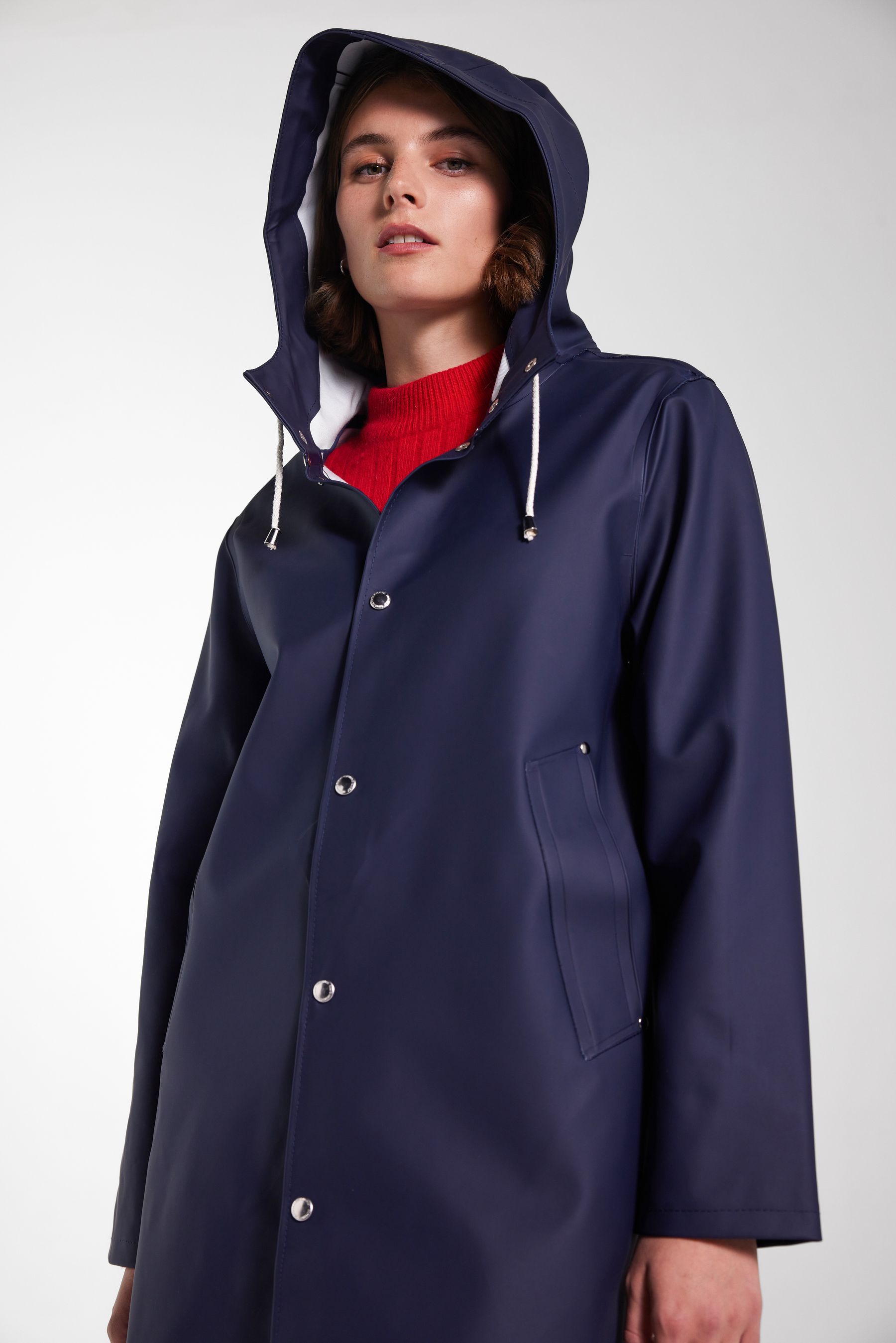 stutterheim stockholm raincoat navy women jackets raincoats