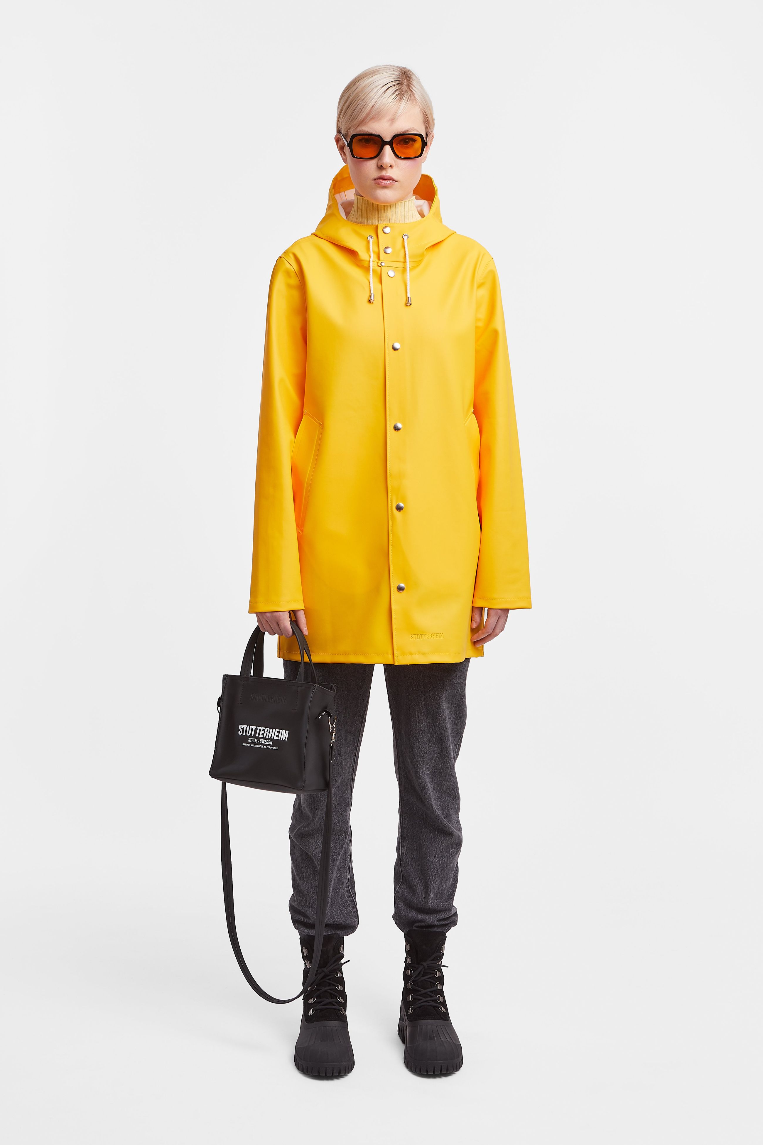 stutterheim stockholm raincoat yellow women jackets raincoats