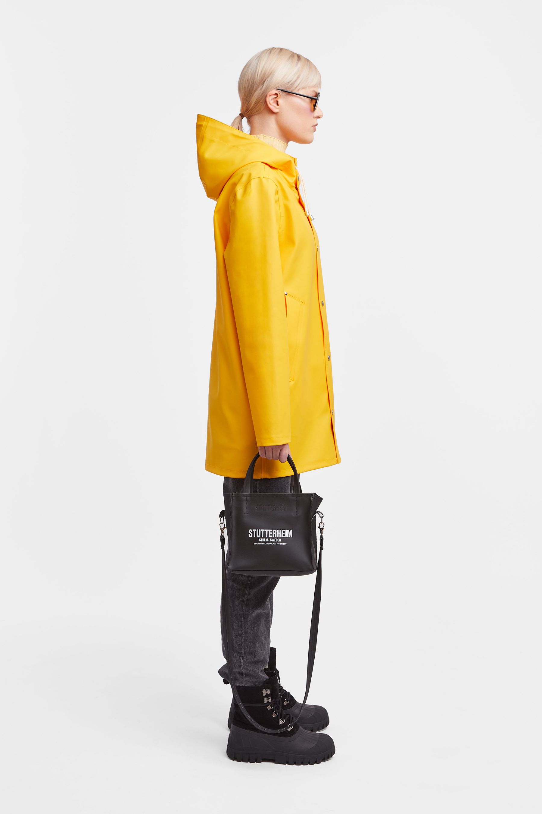 stutterheim stockholm raincoat yellow women jackets raincoats