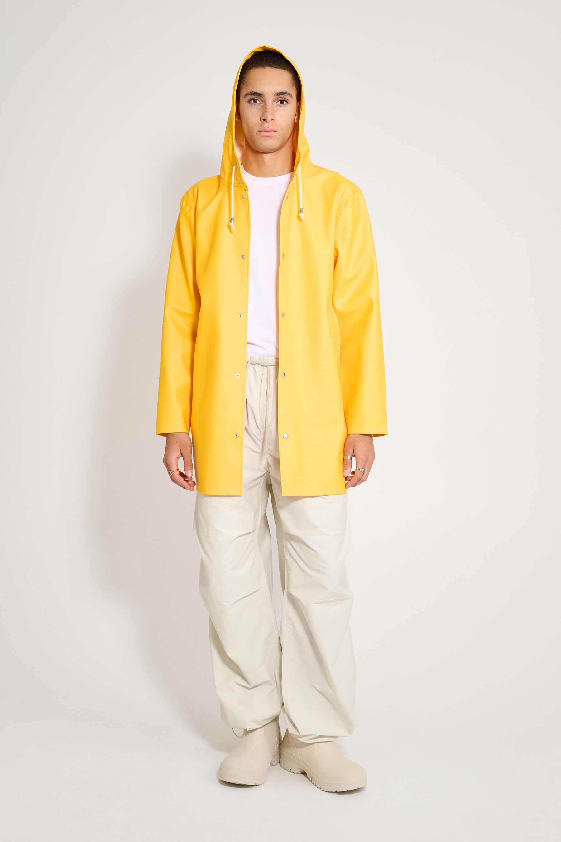 stutterheim stockholm raincoat yellow men jackets