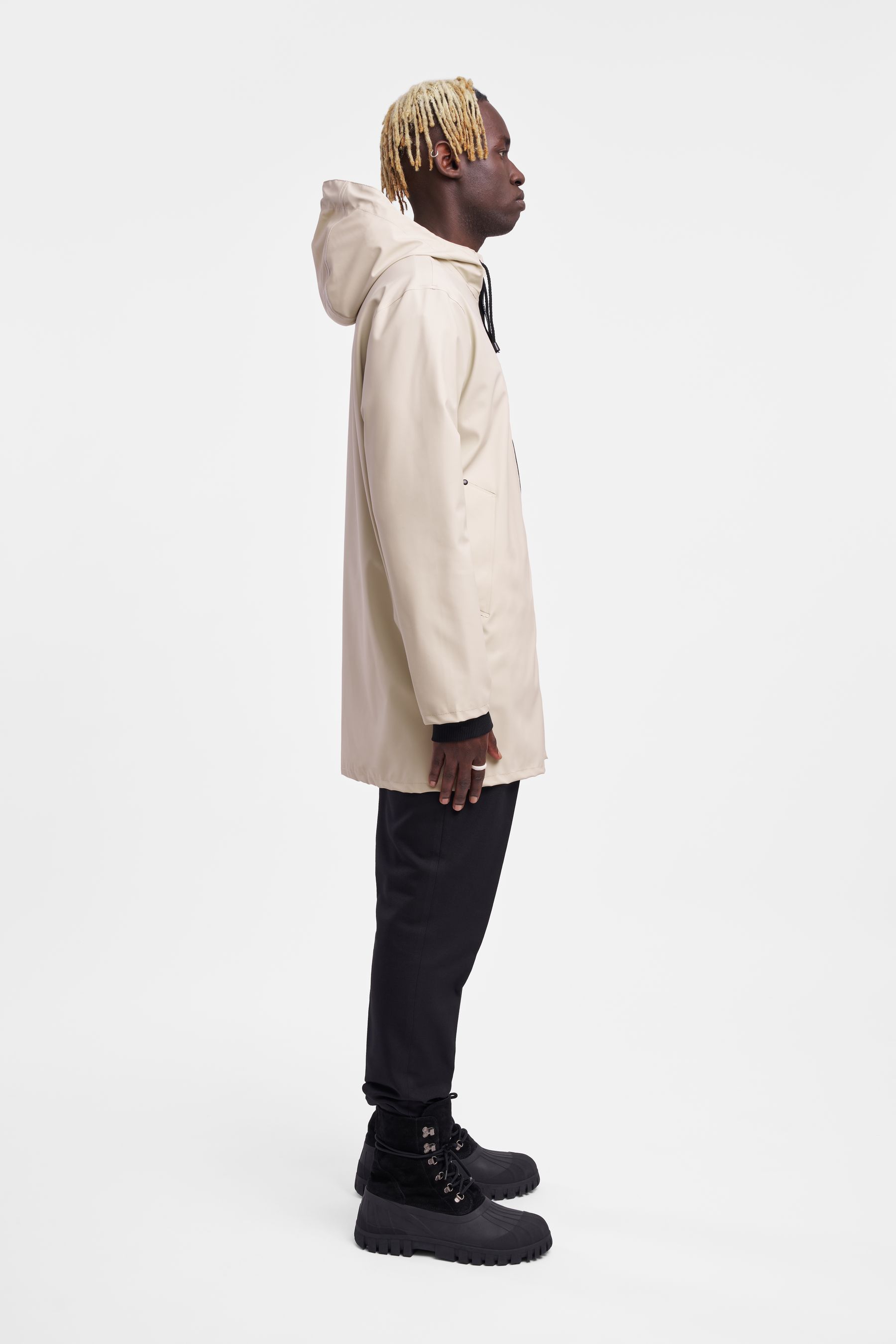 stutterheim stockholm lightweight zip raincoat oyster men jackets raincoats