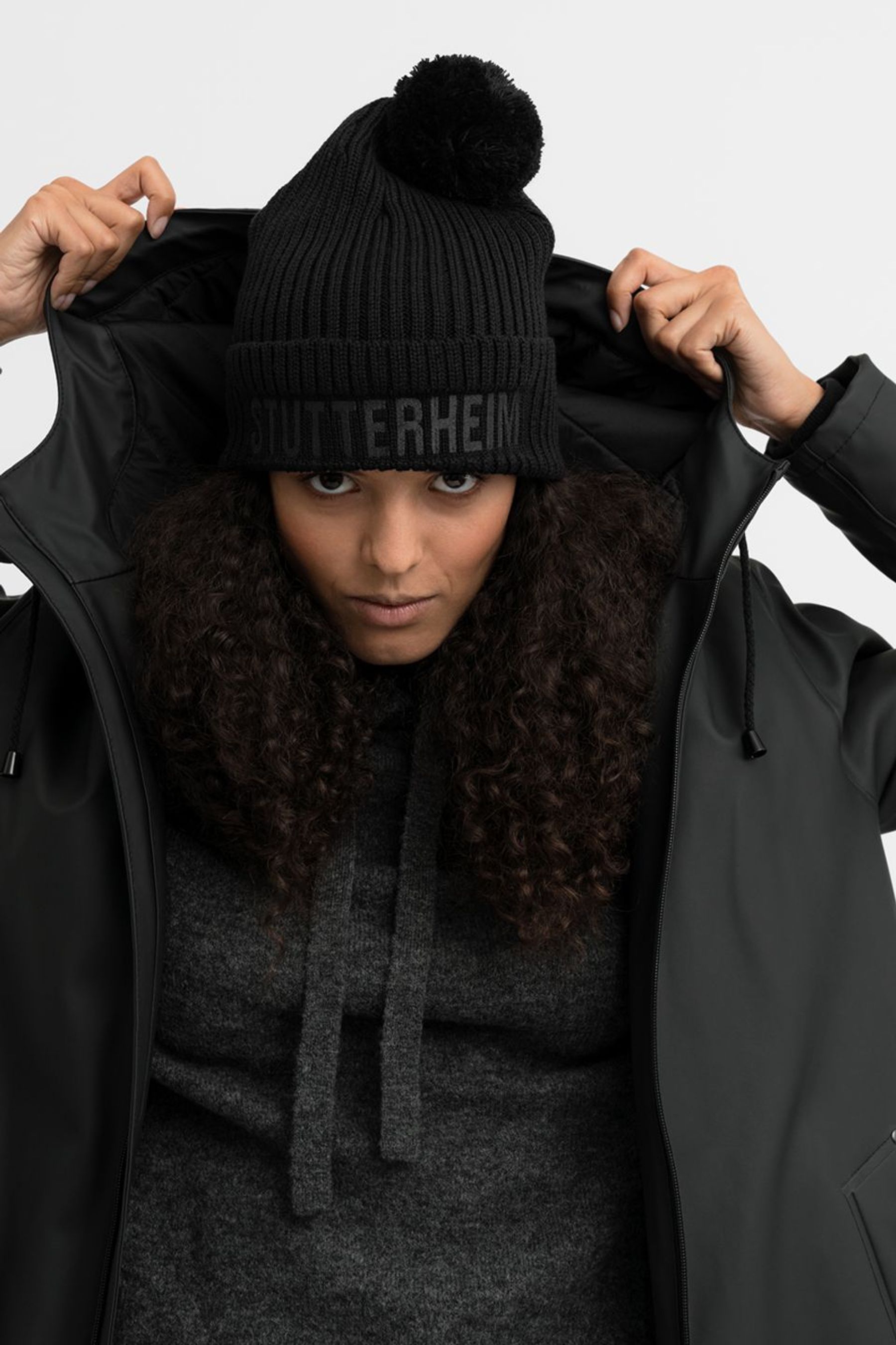 stutterheim april beanie black accessories hats-and-scarves beanies