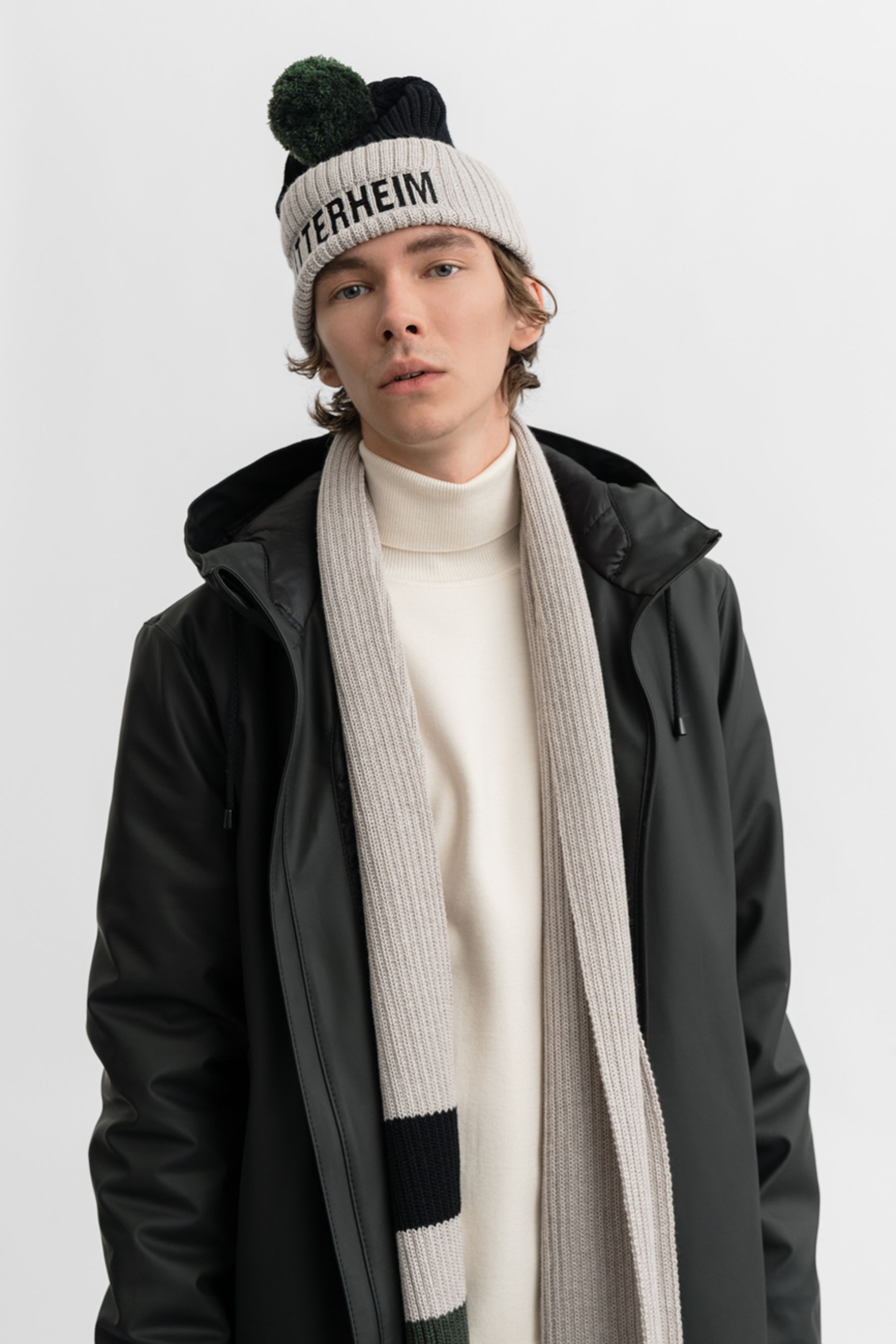 stutterheim april beanie light sand/black accessories hats-and-scarves beanies