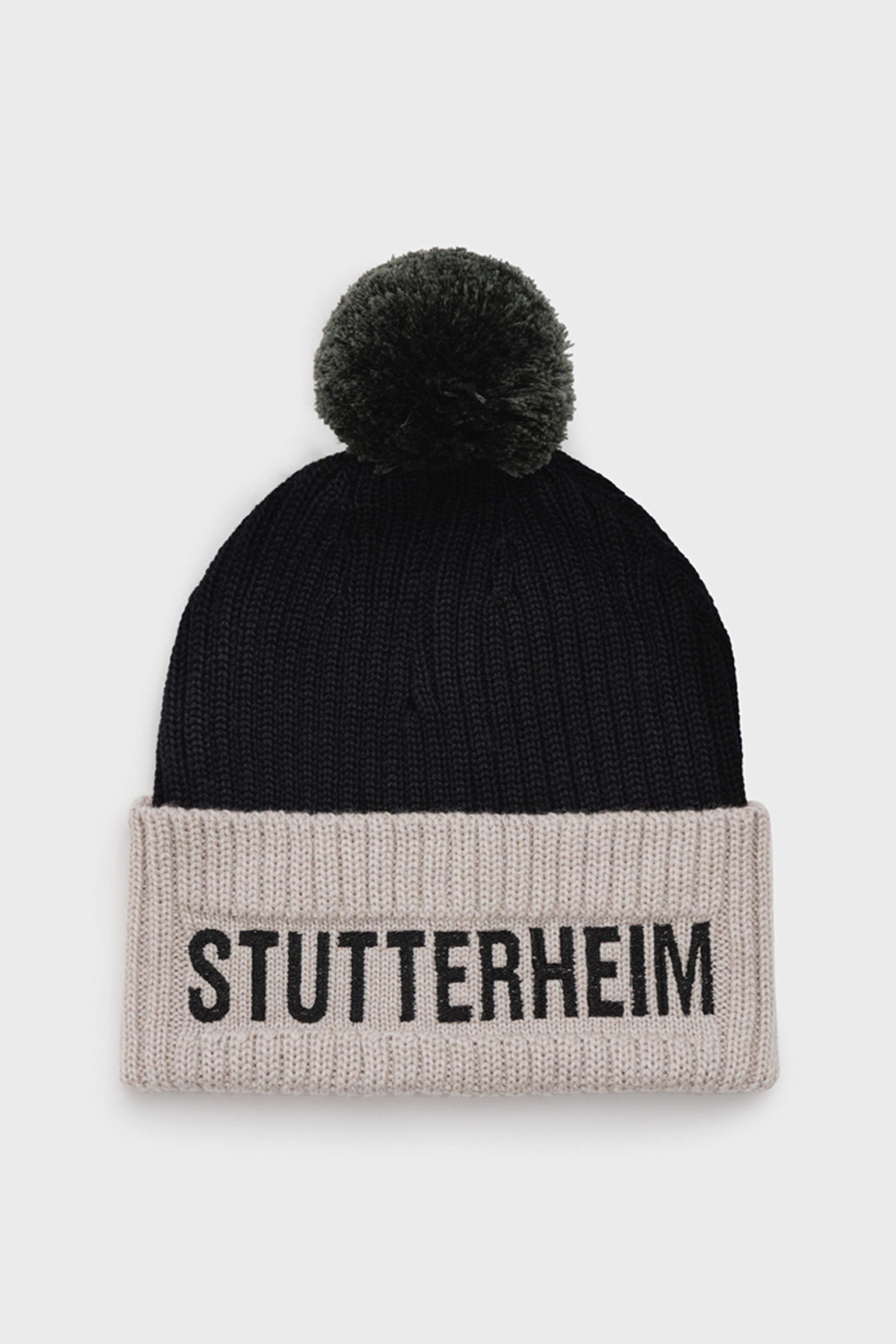 stutterheim april beanie light sand/black accessories hats-and-scarves beanies