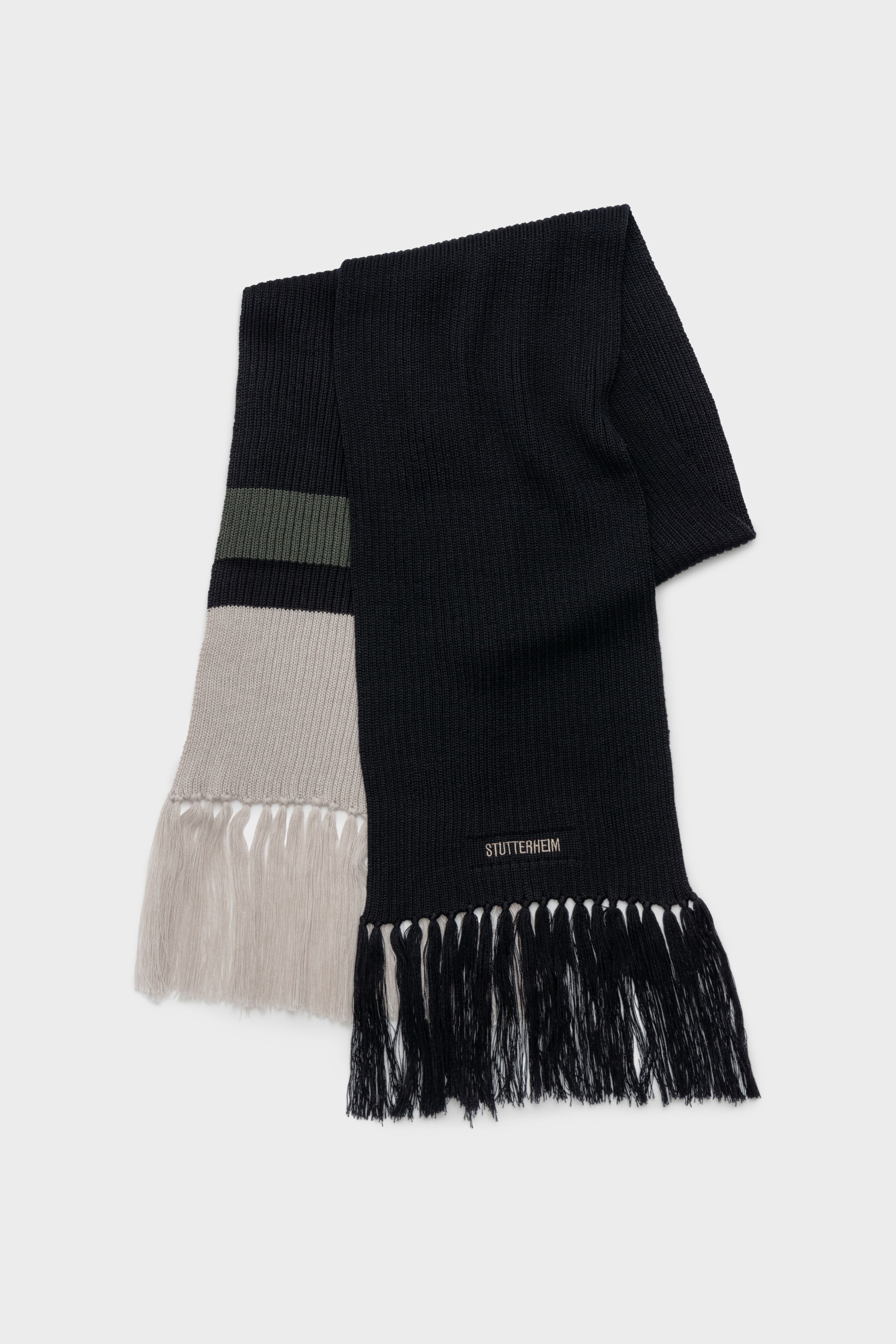 stutterheim fringe scarf black accessories hats-and-scarves scarves