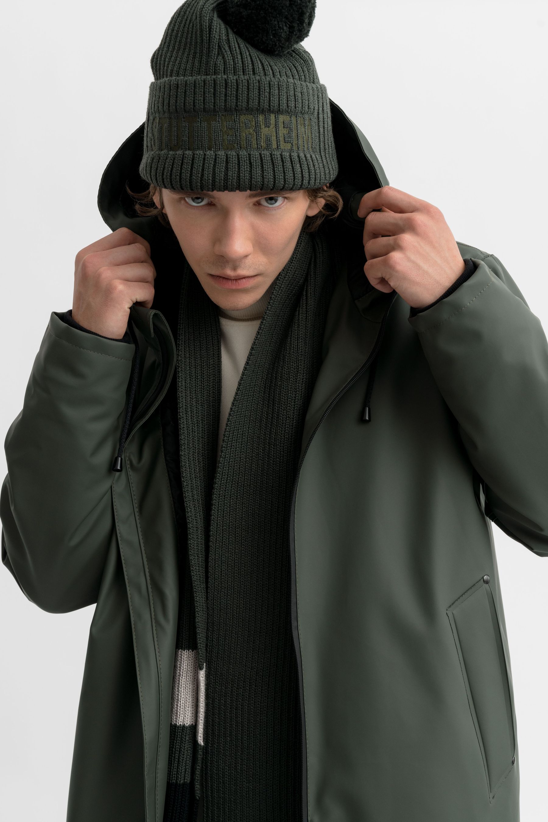 stutterheim fringe scarf green accessories hats-and-scarves scarves