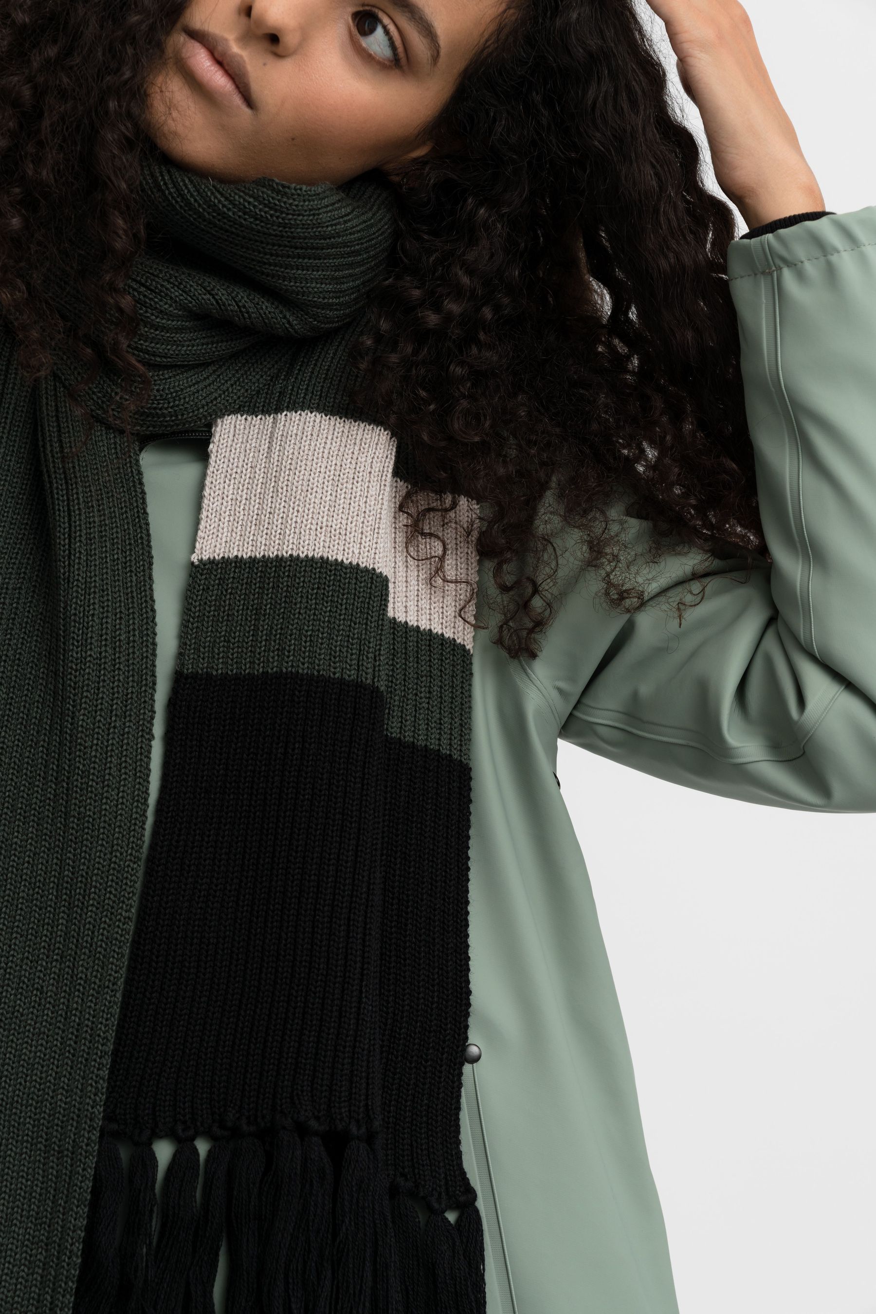 stutterheim fringe scarf green accessories hats-and-scarves scarves
