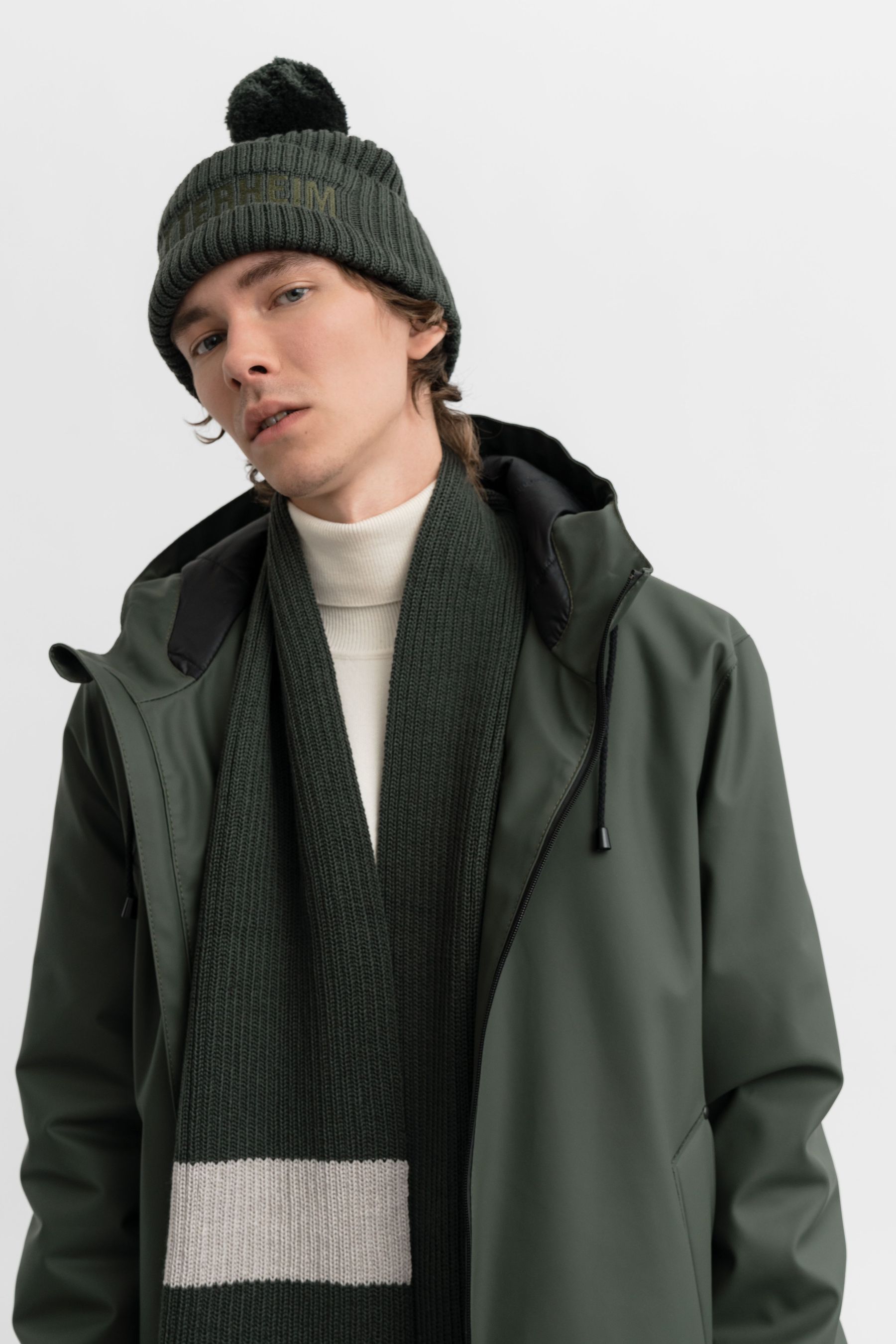 stutterheim fringe scarf green accessories hats-and-scarves scarves