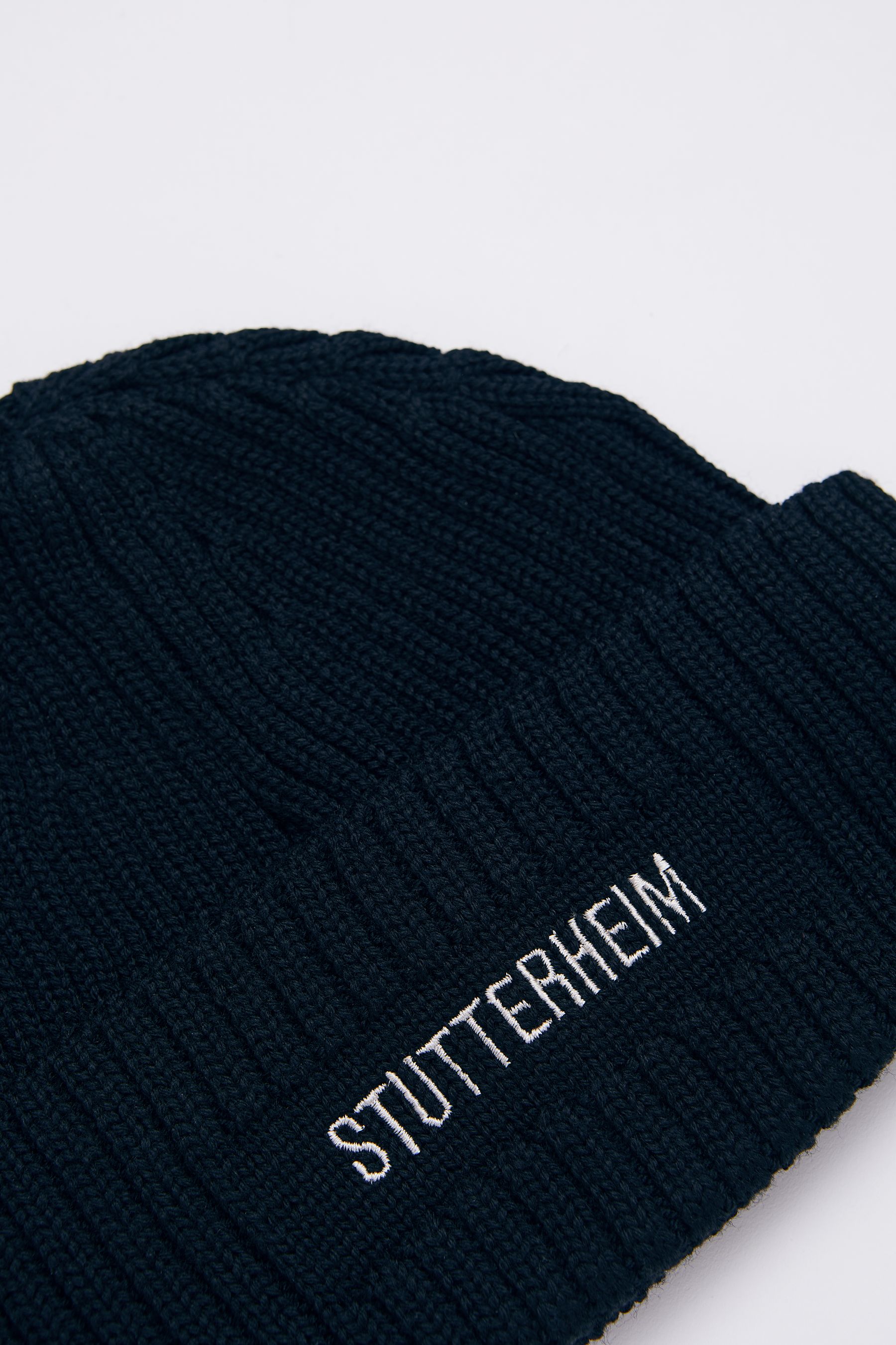 stutterheim logo beanie navy accessories hats-and-scarves beanies