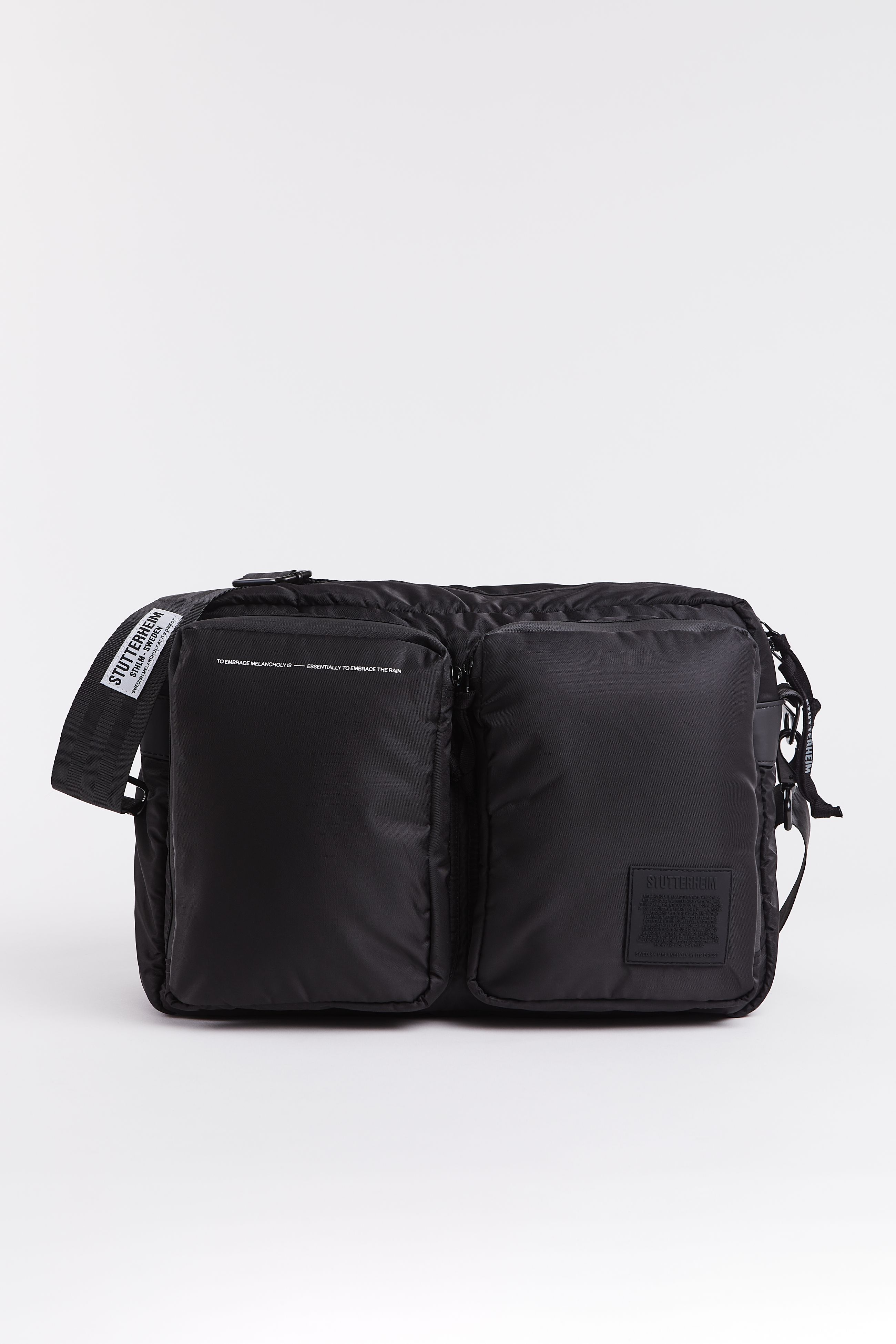 stutterheim utility post bag black accessories bags utility-bags