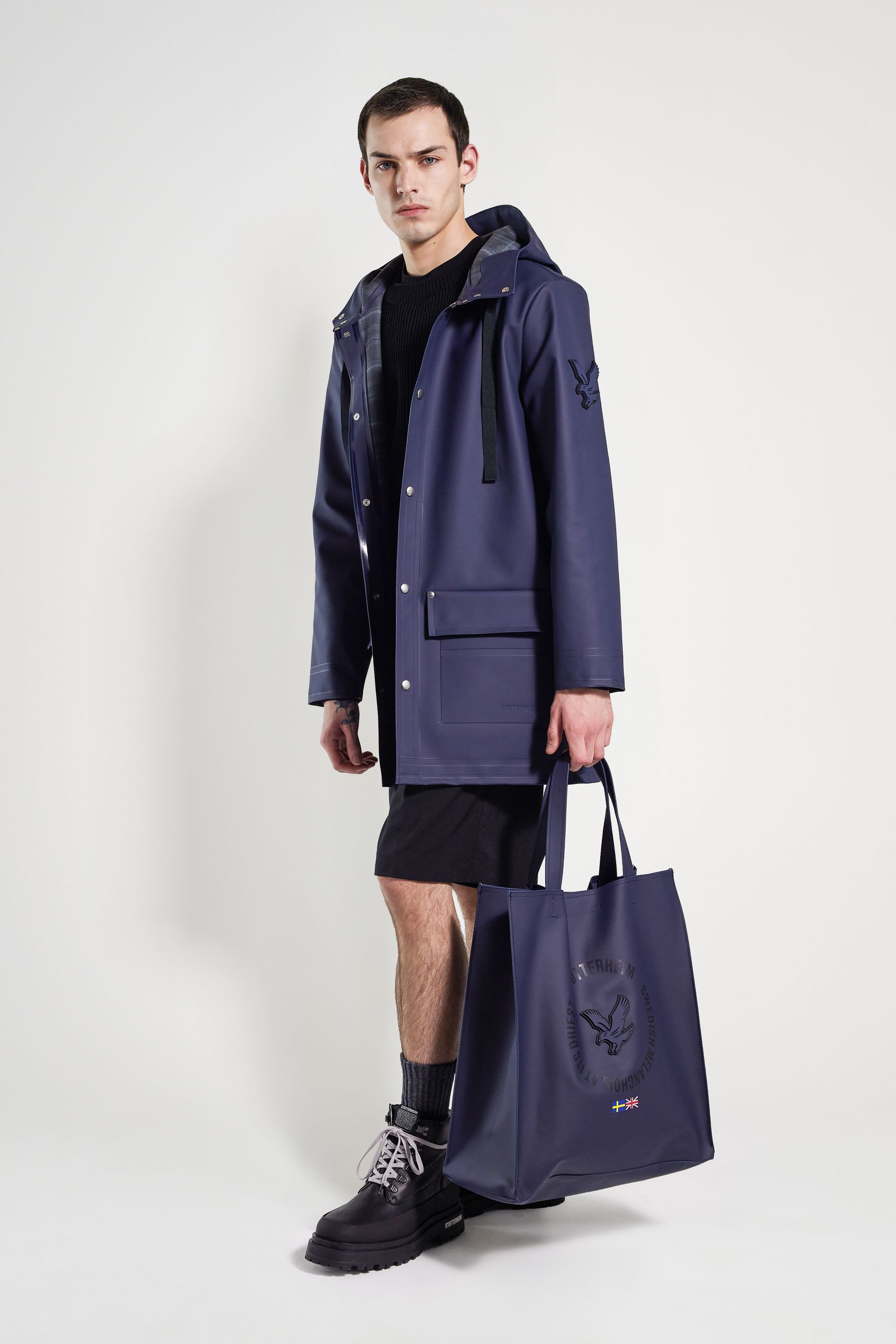 stutterheim men's raincoat navy men jackets raincoats