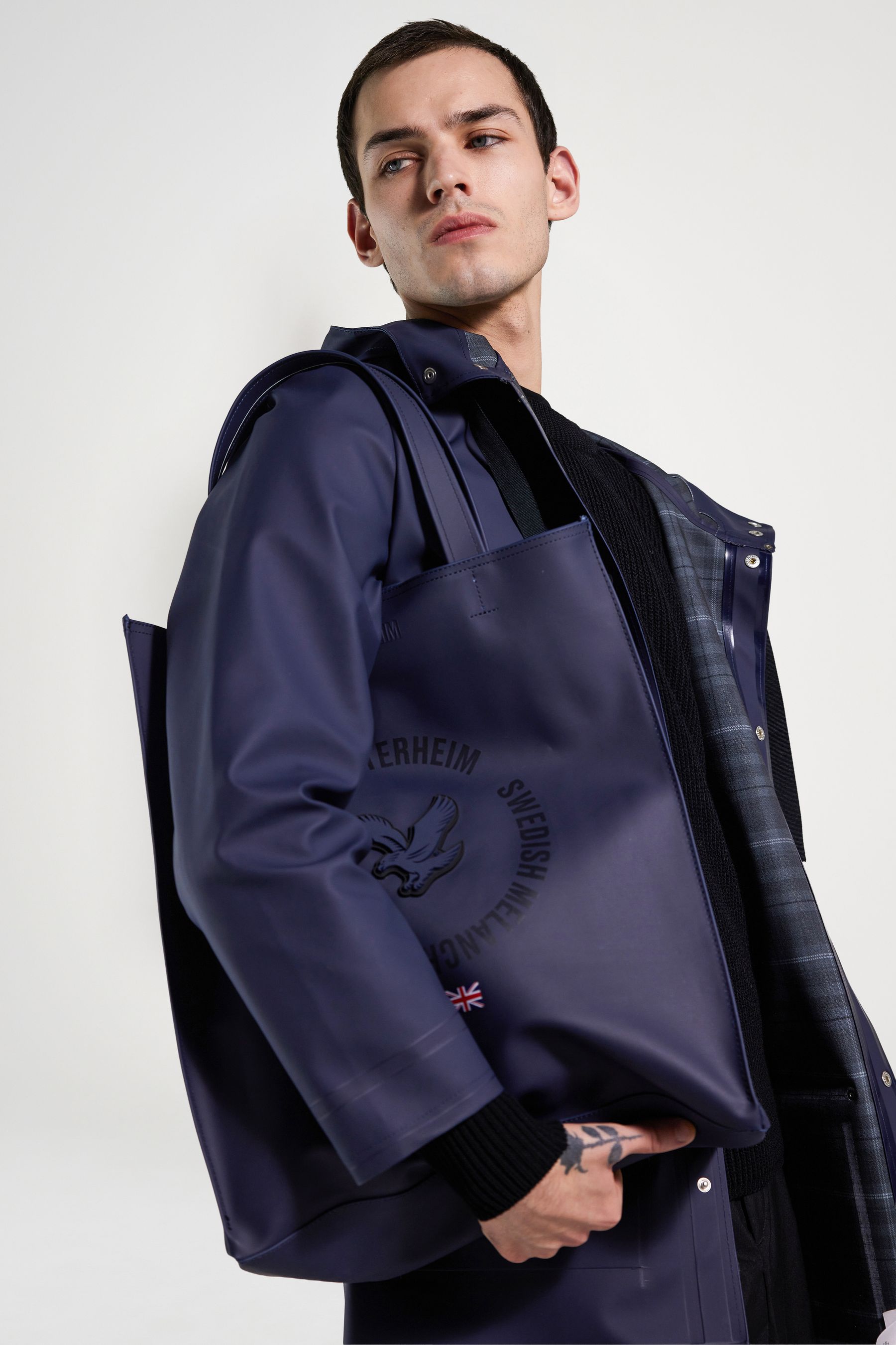 stutterheim tote bag navy accessories bags tote-bags