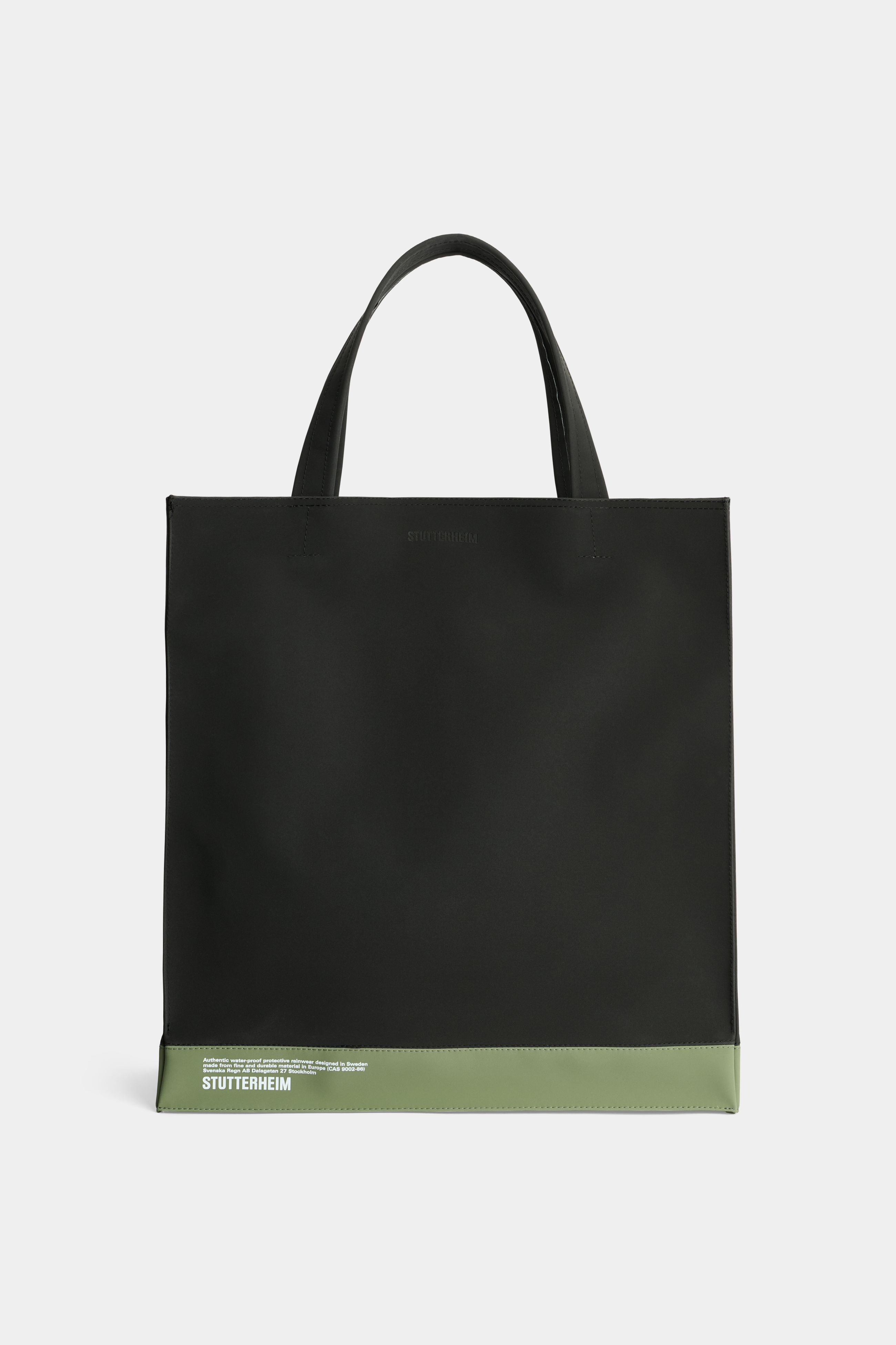 stutterheim stylist bag matte black/dry green accessories bags tote-bags