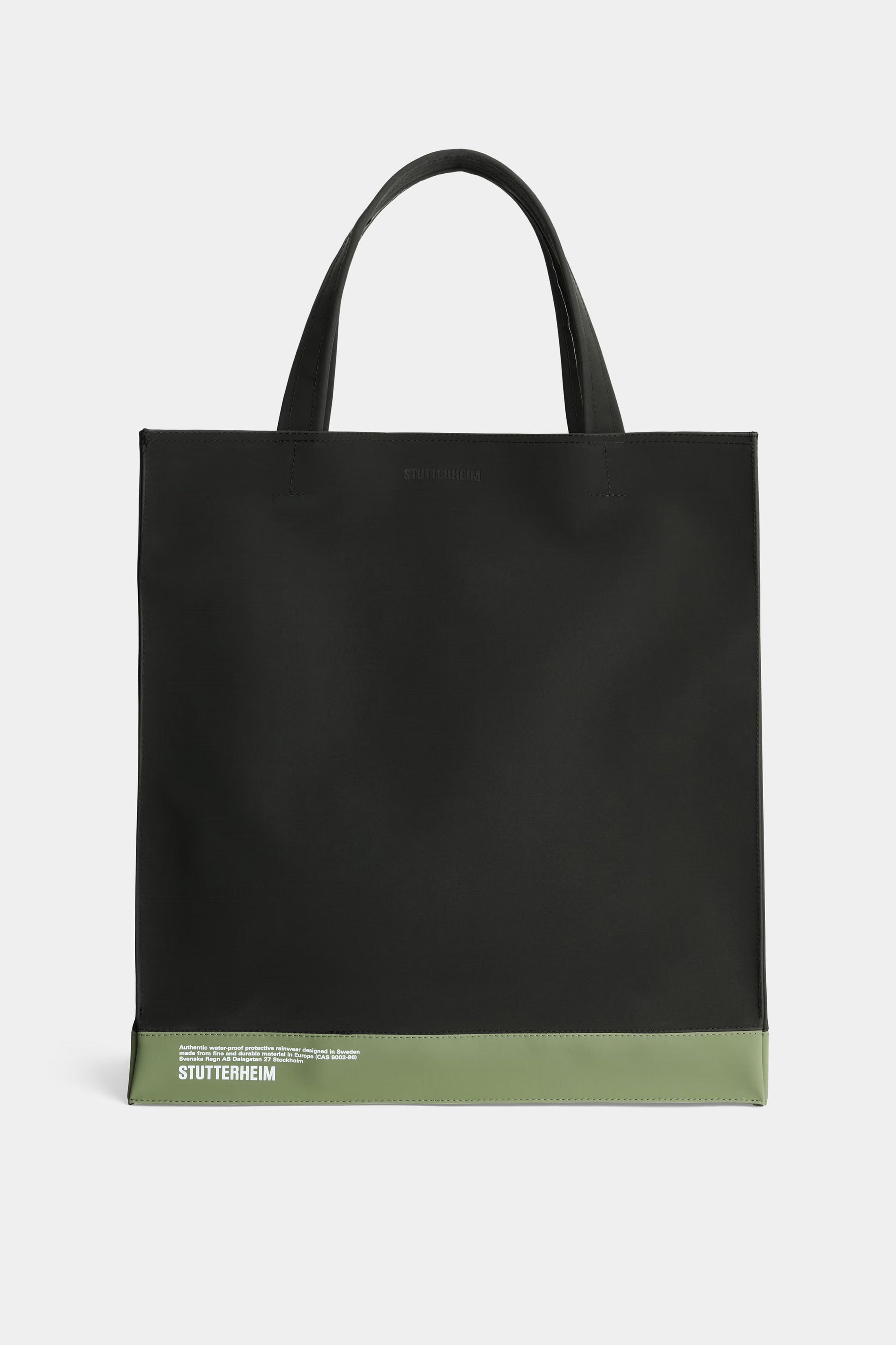 stutterheim stylist bag matte black/dry green accessories bags tote-bags