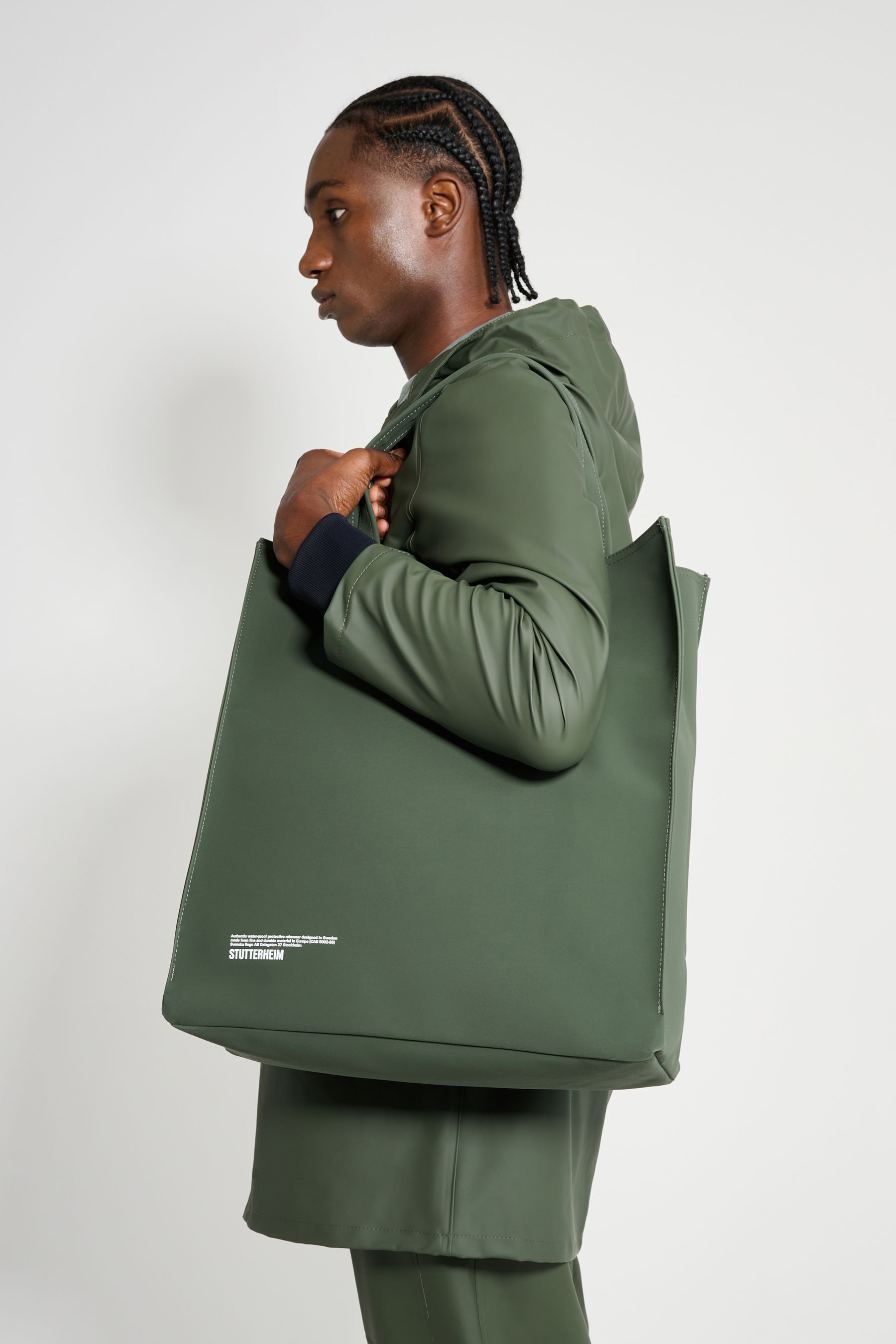 stutterheim stylist bag matte green accessories bags tote-bags