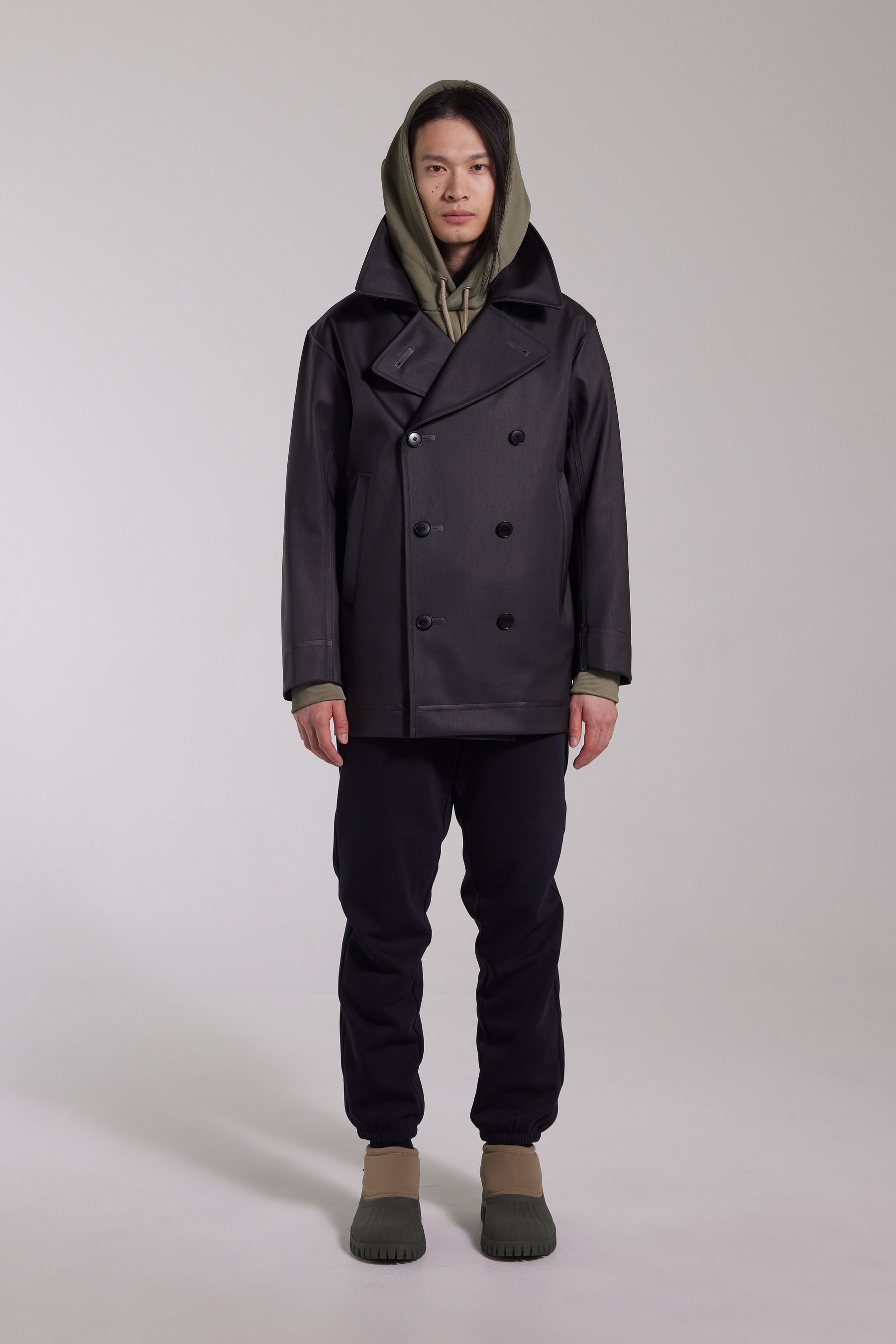 stutterheim tranholmen double breasted raincoat black men jackets raincoats