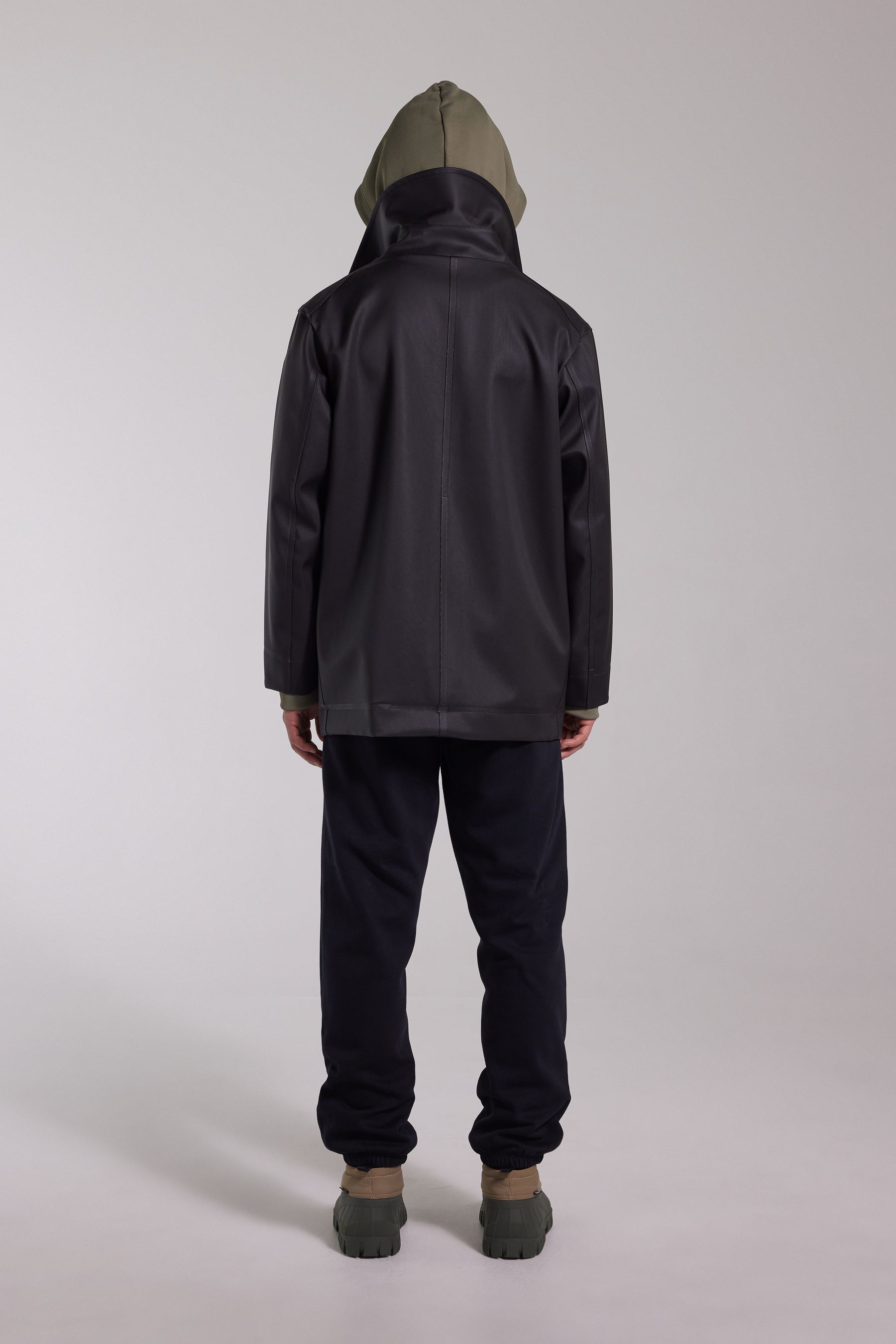 stutterheim tranholmen double breasted raincoat black men jackets raincoats