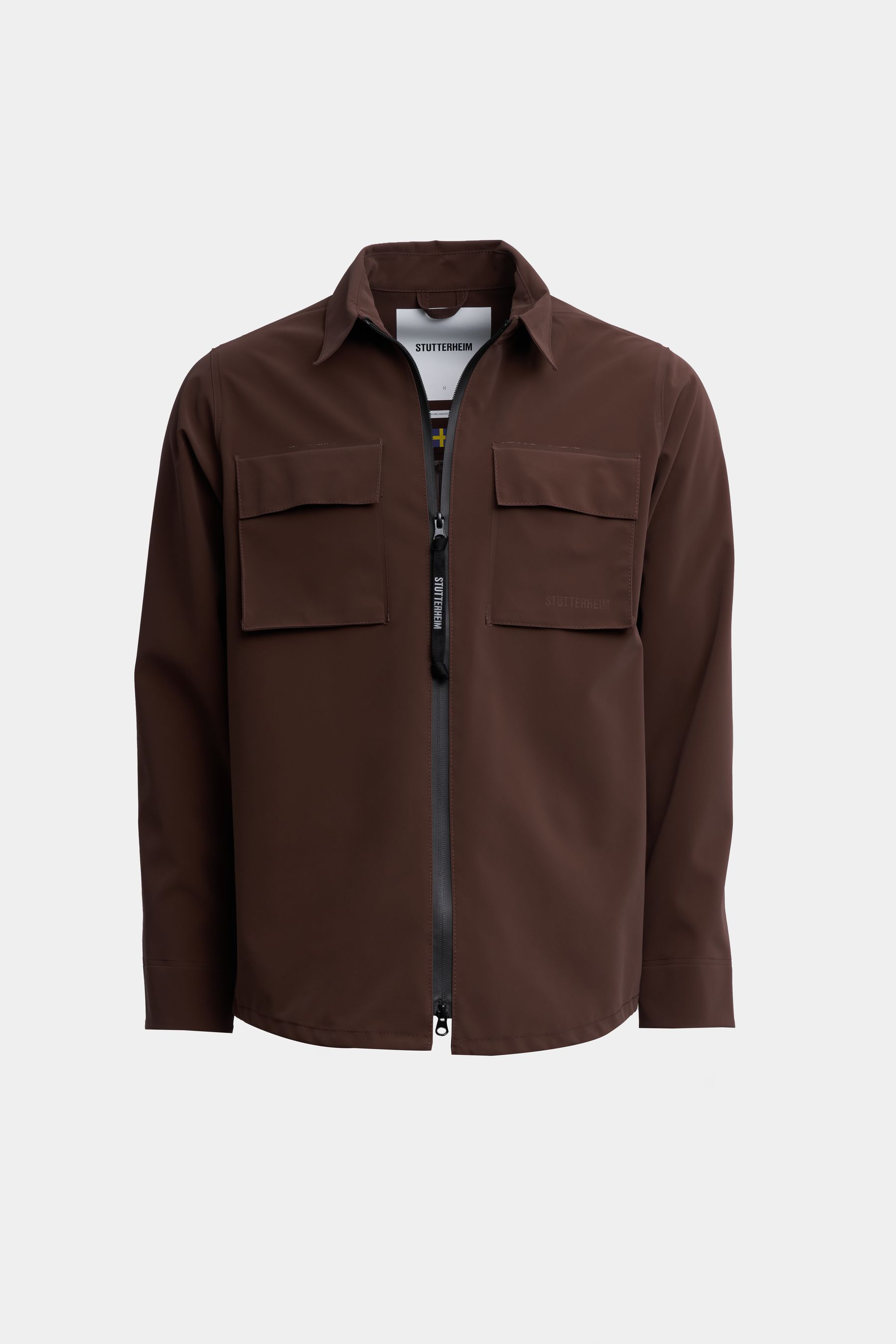 stutterheim vitaberg matte overshirt dark brown men jackets overshirts