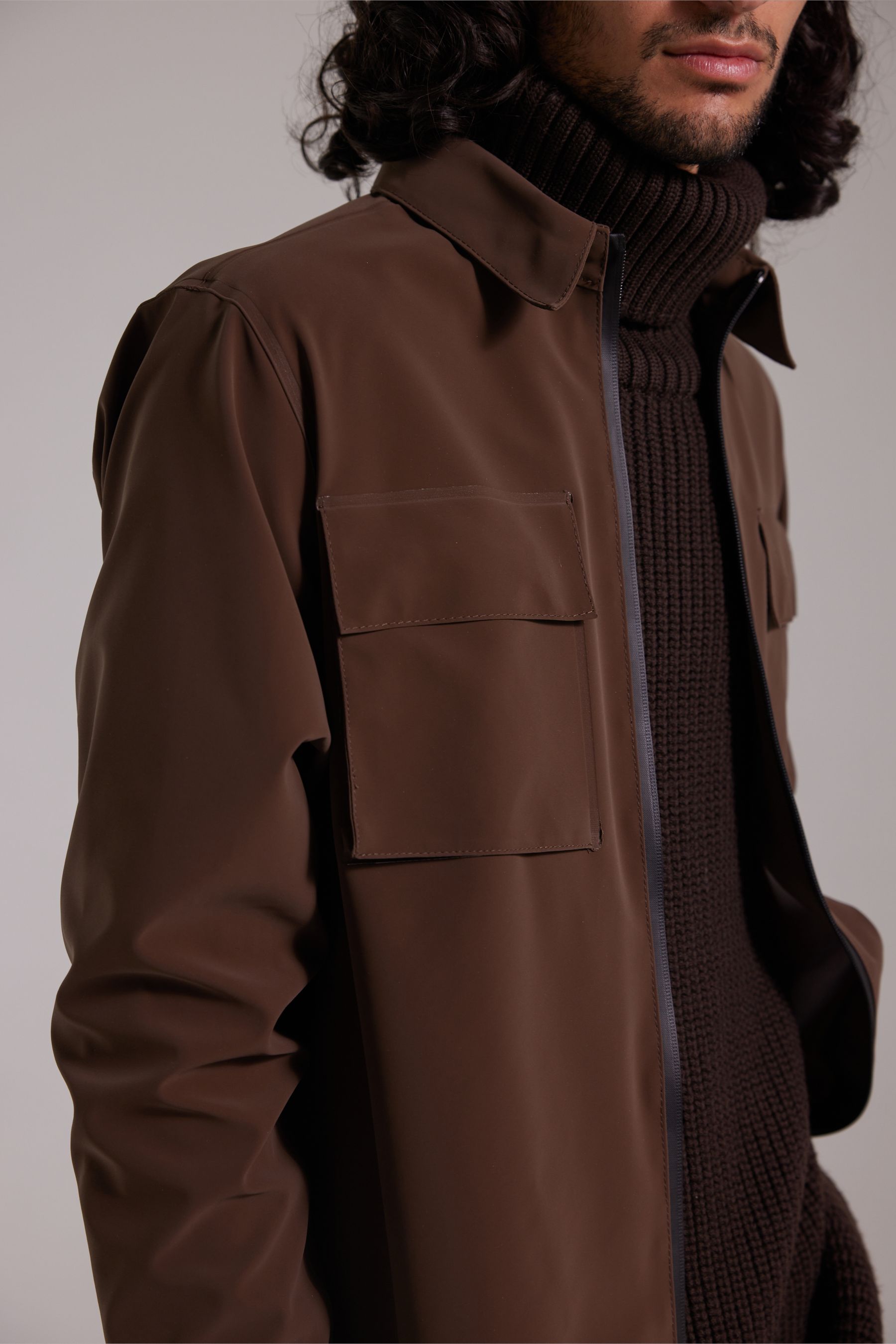 stutterheim vitaberg matte overshirt dark brown men jackets overshirts