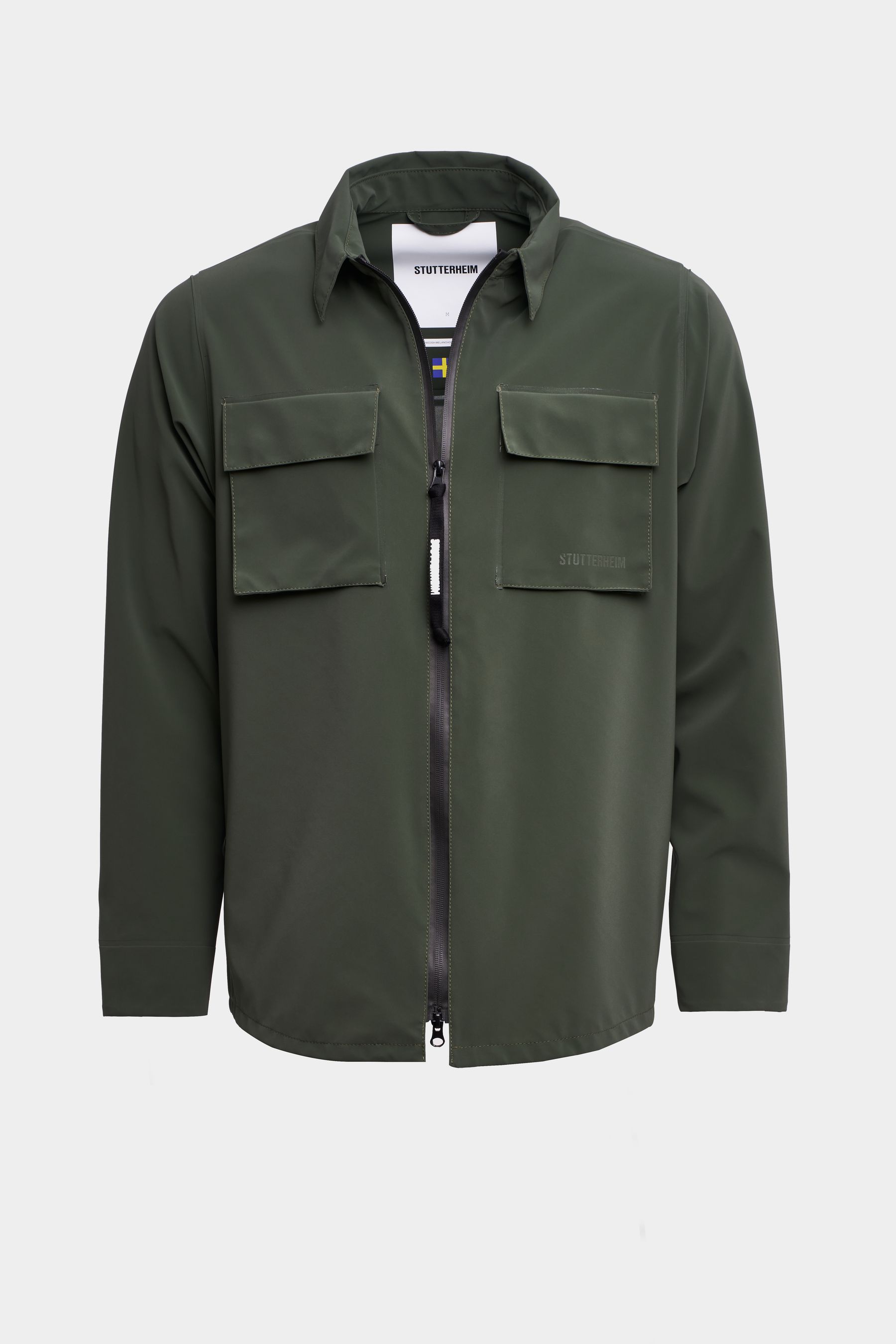 stutterheim vitaberg matte overshirt green men jackets overshirts