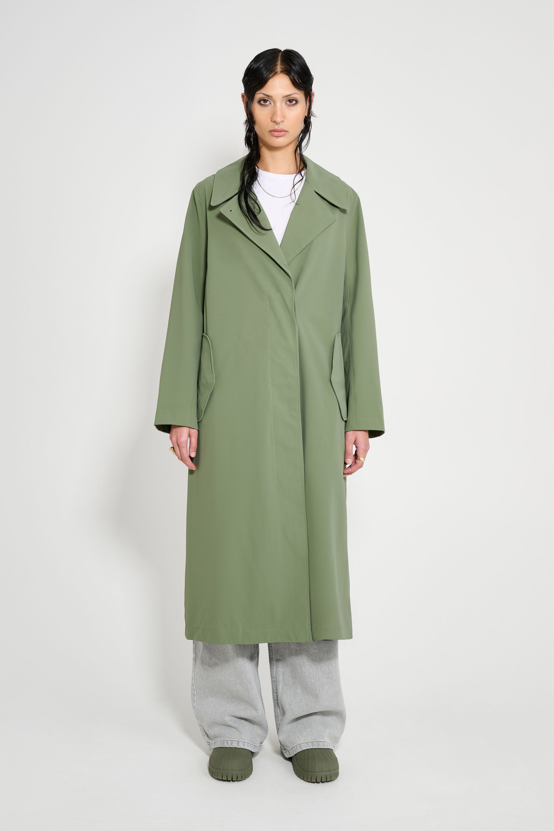 stutterheim wayfair trench coat dry green women jackets trench-coats