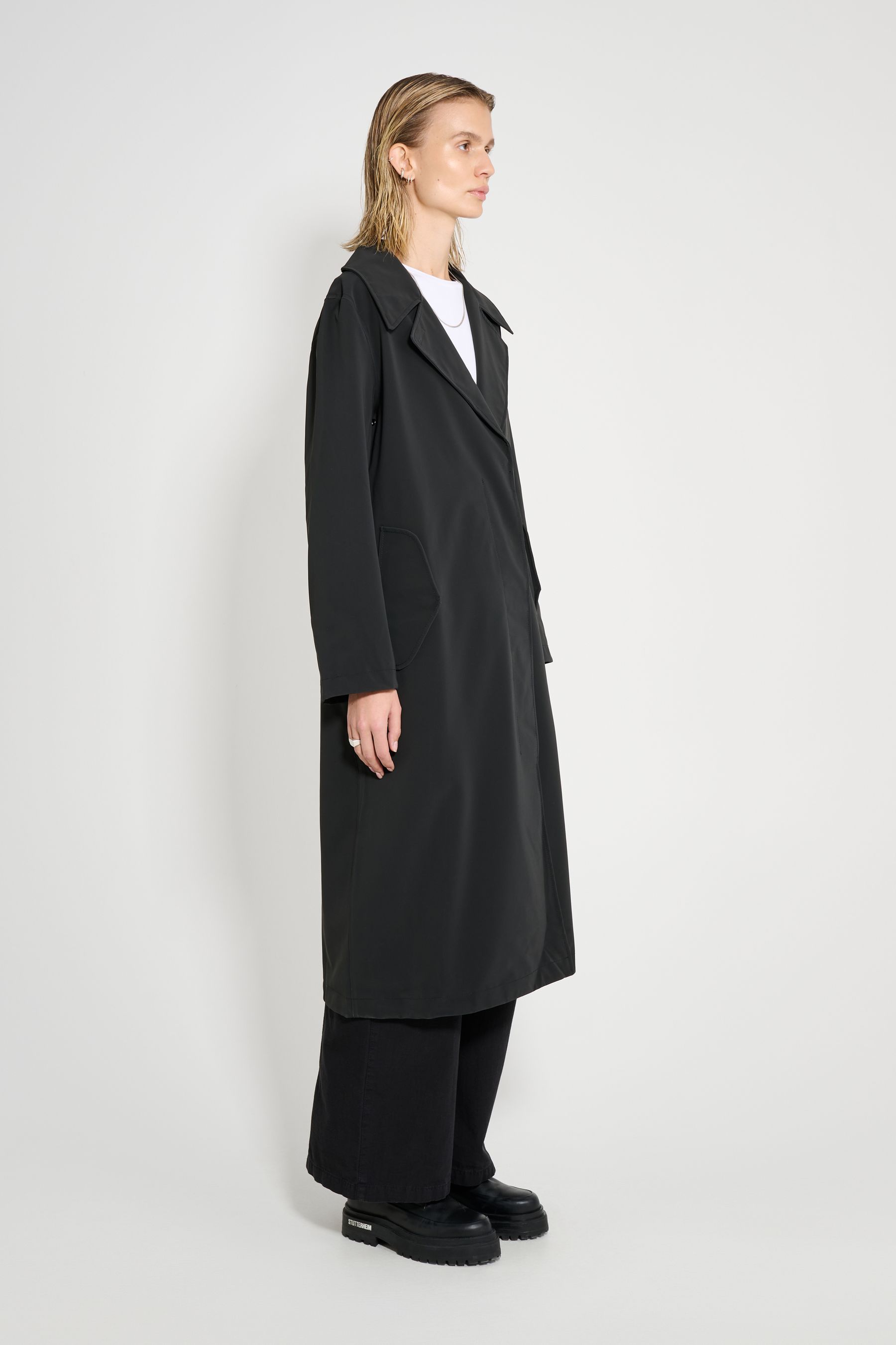 stutterheim wayfair trench coat black women jackets trench-coats