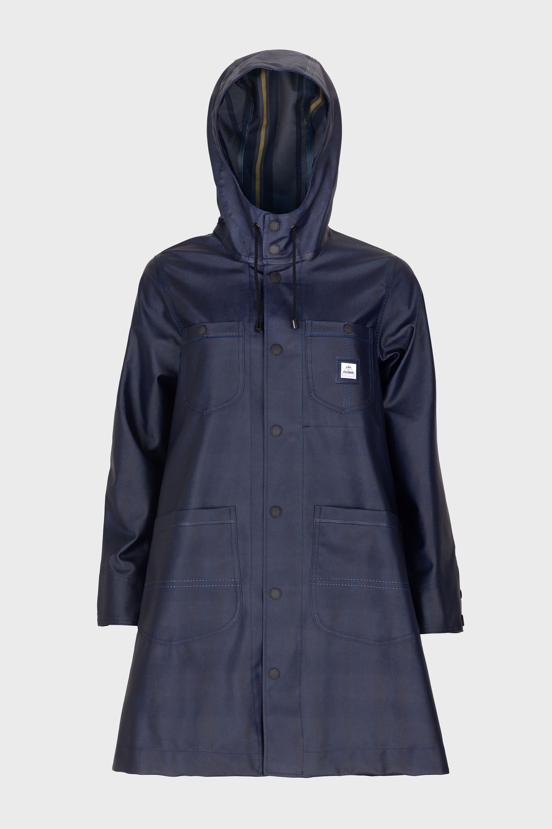 stutterheim women´s lee® x chore raincoat aviator navy women jackets raincoats