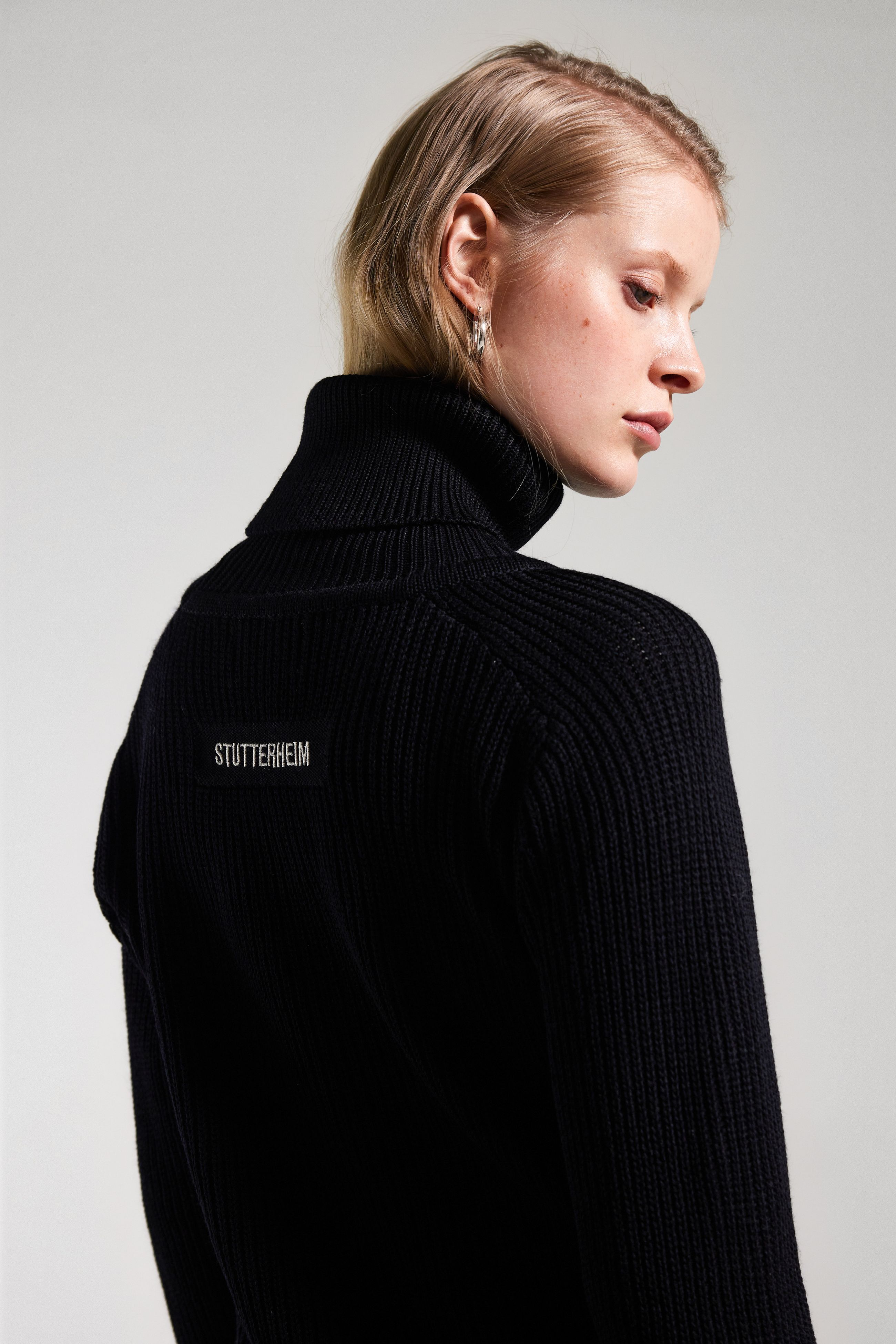 stutterheim original roller sweater black women knitwear