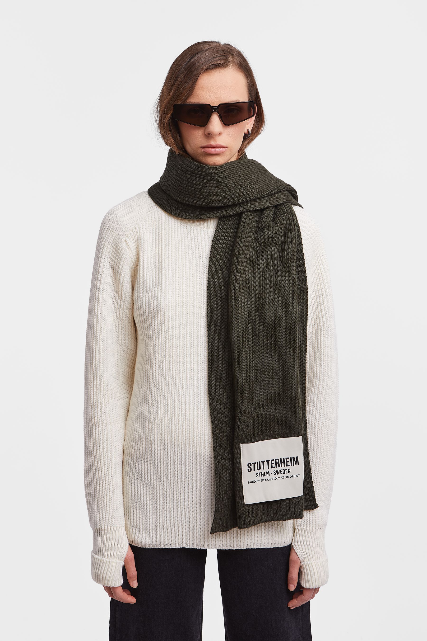 stutterheim wrap scarf green accessories hats-and-scarves scarves